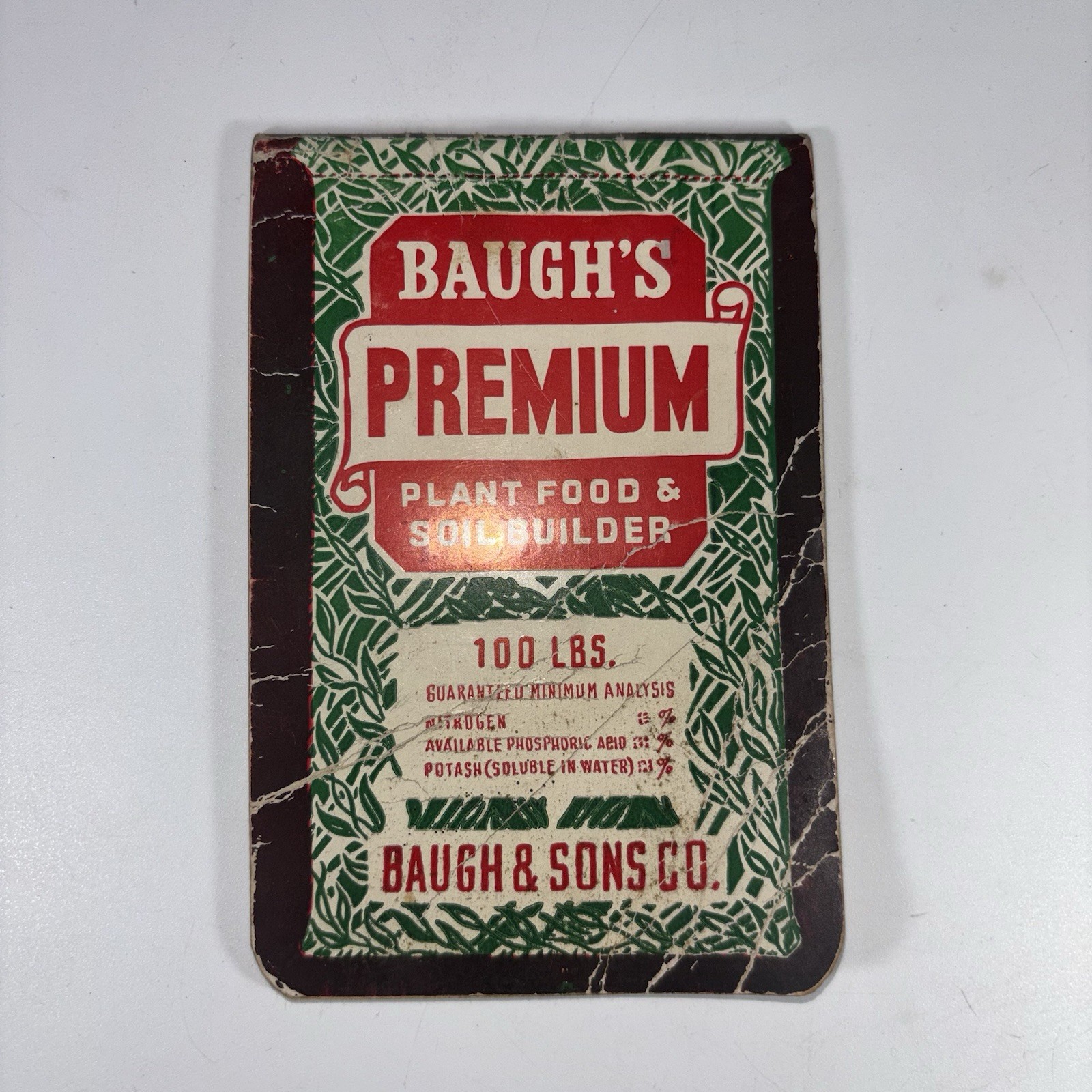 Vintage Baugh&rsquo;s Premium Plant Food & Soil Builder Unused Pocket Notebook Pad