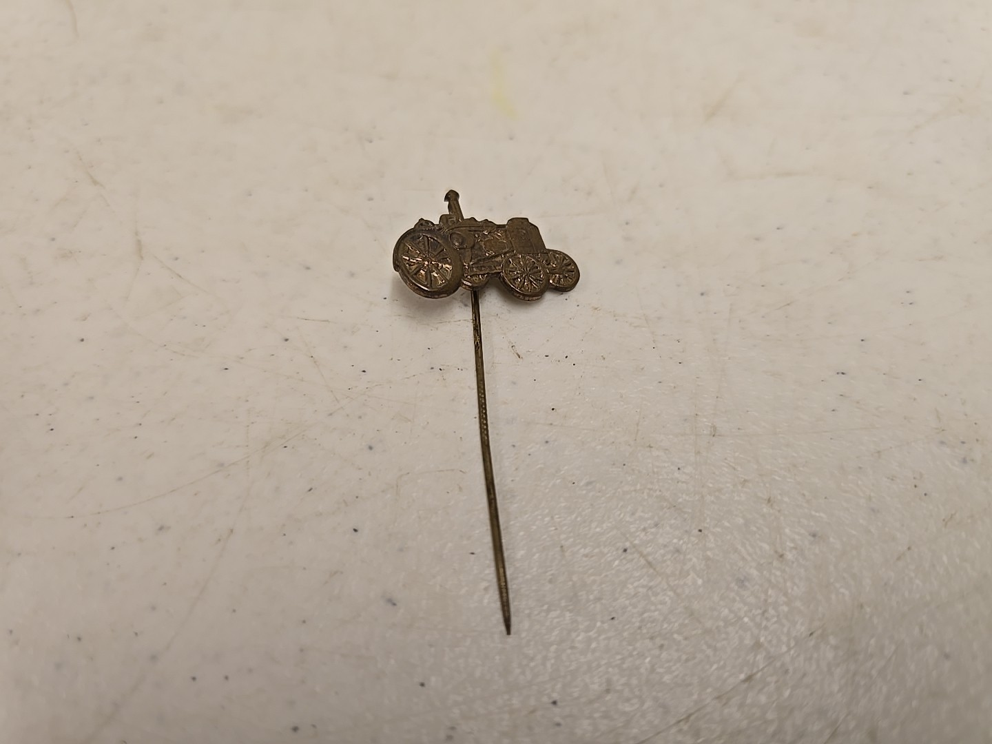 Antique 2.5&Prime; Brass Advance-Rumley La Porte IN Advertising Tractor Stick Pin