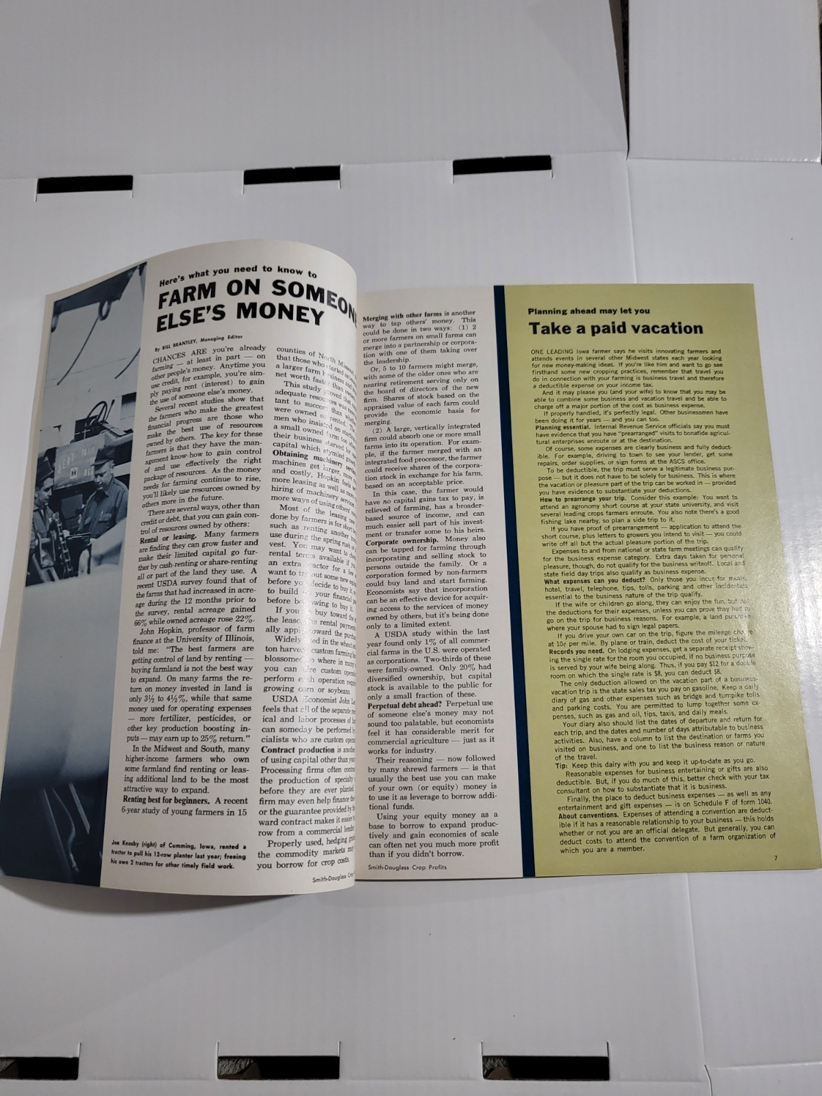 Vintage 1969 Smith-Douglass Guide To Crop Profits BOOKLET IH CASE John Deere