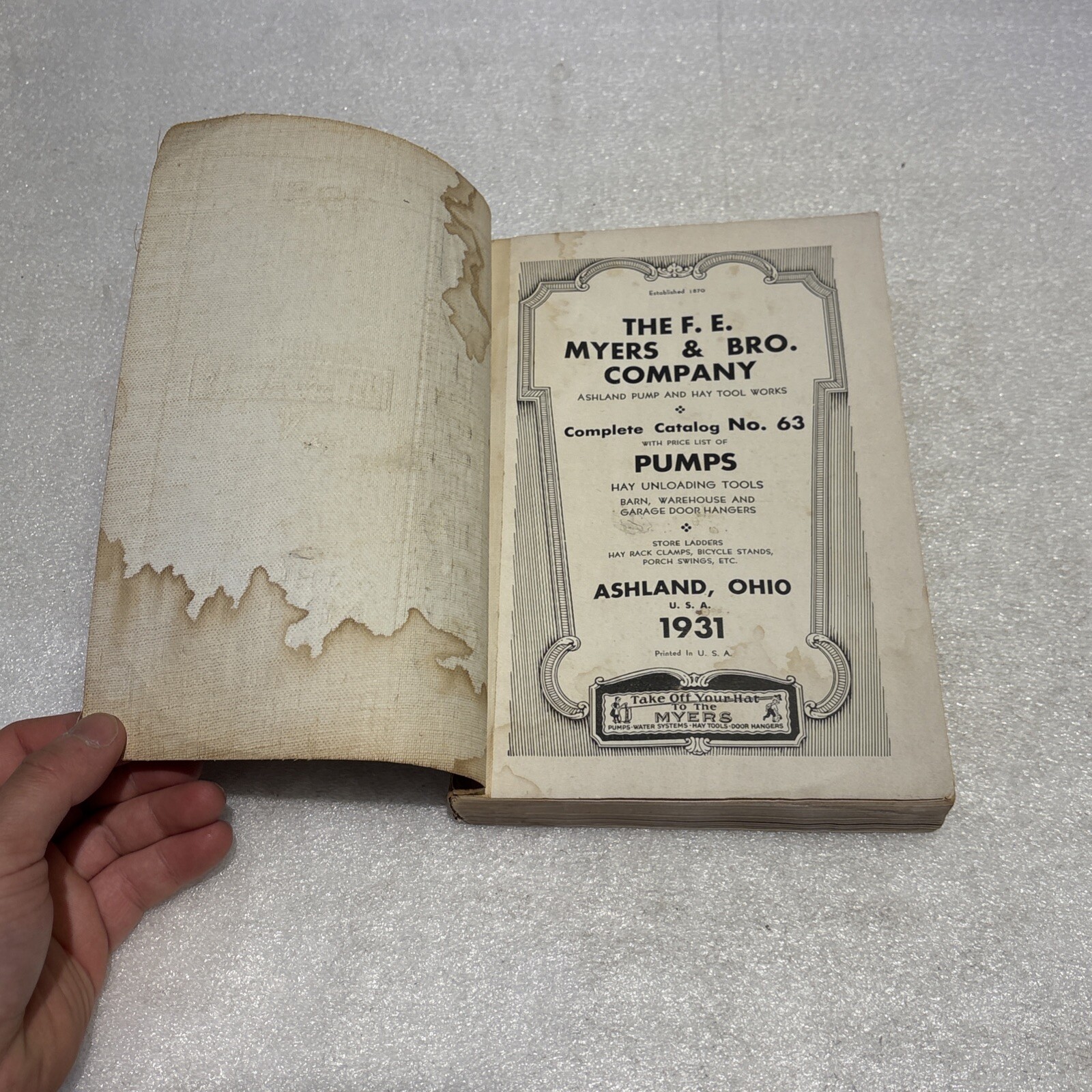 1931 Myers Pumps Hay Tools Barn & Warehouse Equipment Catalog No. 63