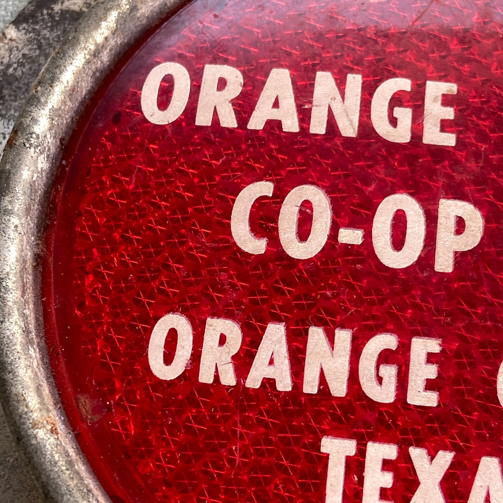 Orange Grove Texas Co-Op Cotton Gin Stratolite Reflector Tractor Truck Red 5.5”