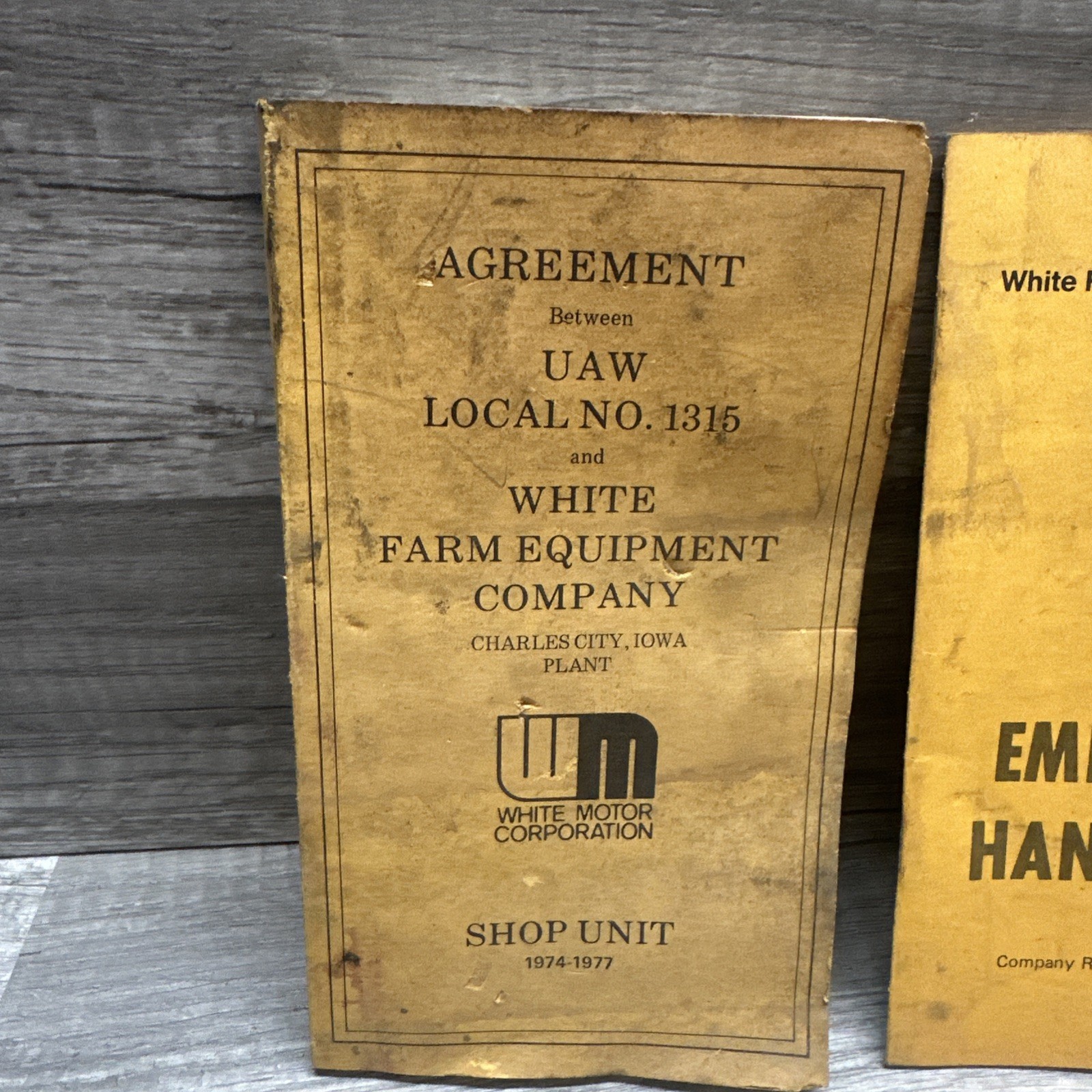 White Farm Equipment Co. Charles City, Iowa Employee Time Cards, Handbook Union