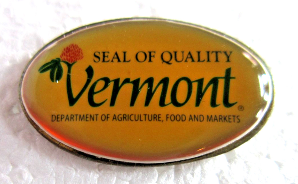 Vintage Vermont Department of Agriculture Food & Markets Quality Seal Lapel Pin