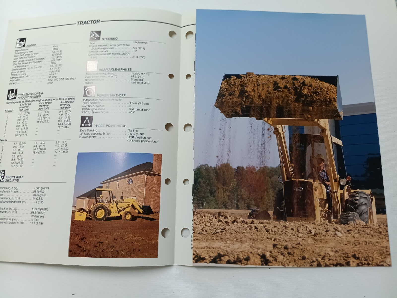 Ford Tractor 345C Loader Dealer Sales Trifold Brochure Specifications