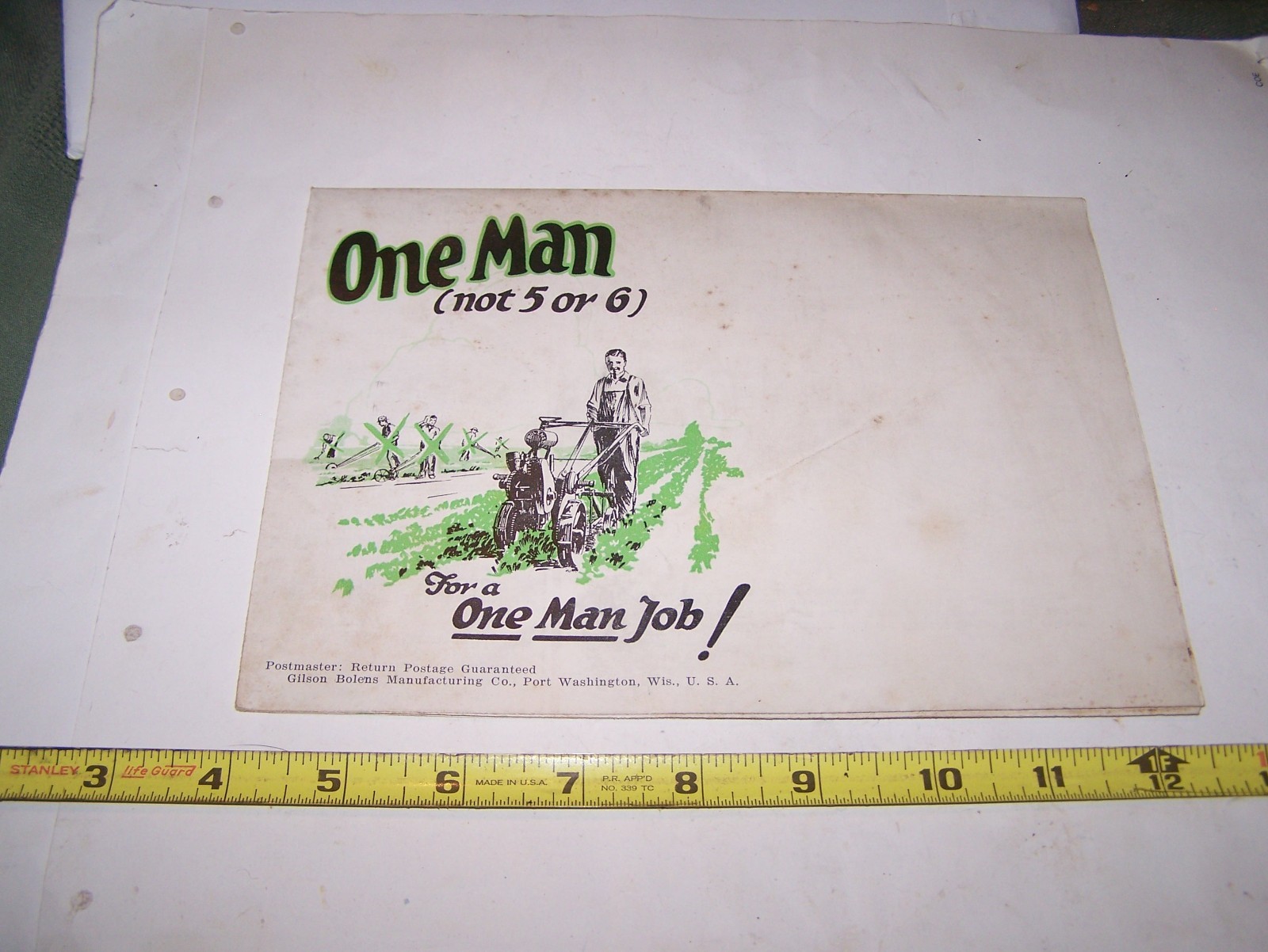 BOLENS Walk Behind Garden Tractor Briggs Stratton Engine Sales Poster Hit Miss
