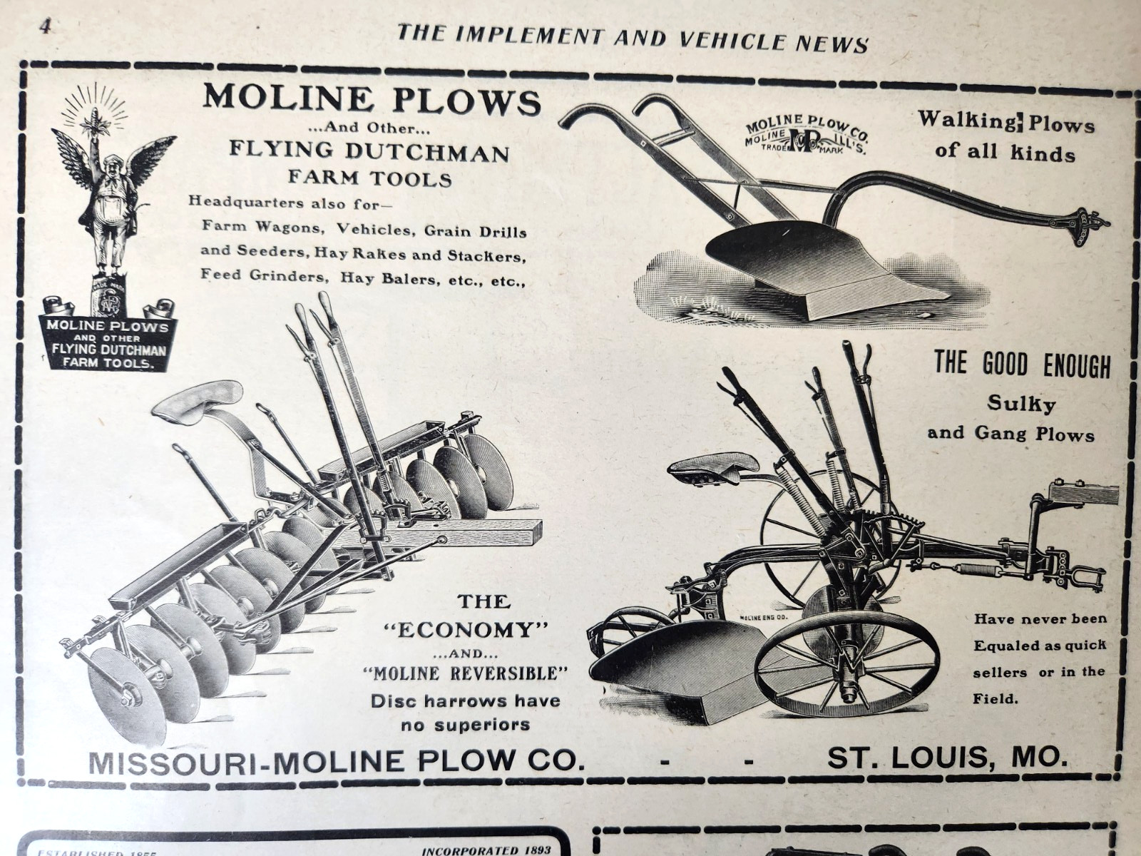 Avery Peoria Illinois Farm Farming Equipment Antique 1903 Magazine Print Ad