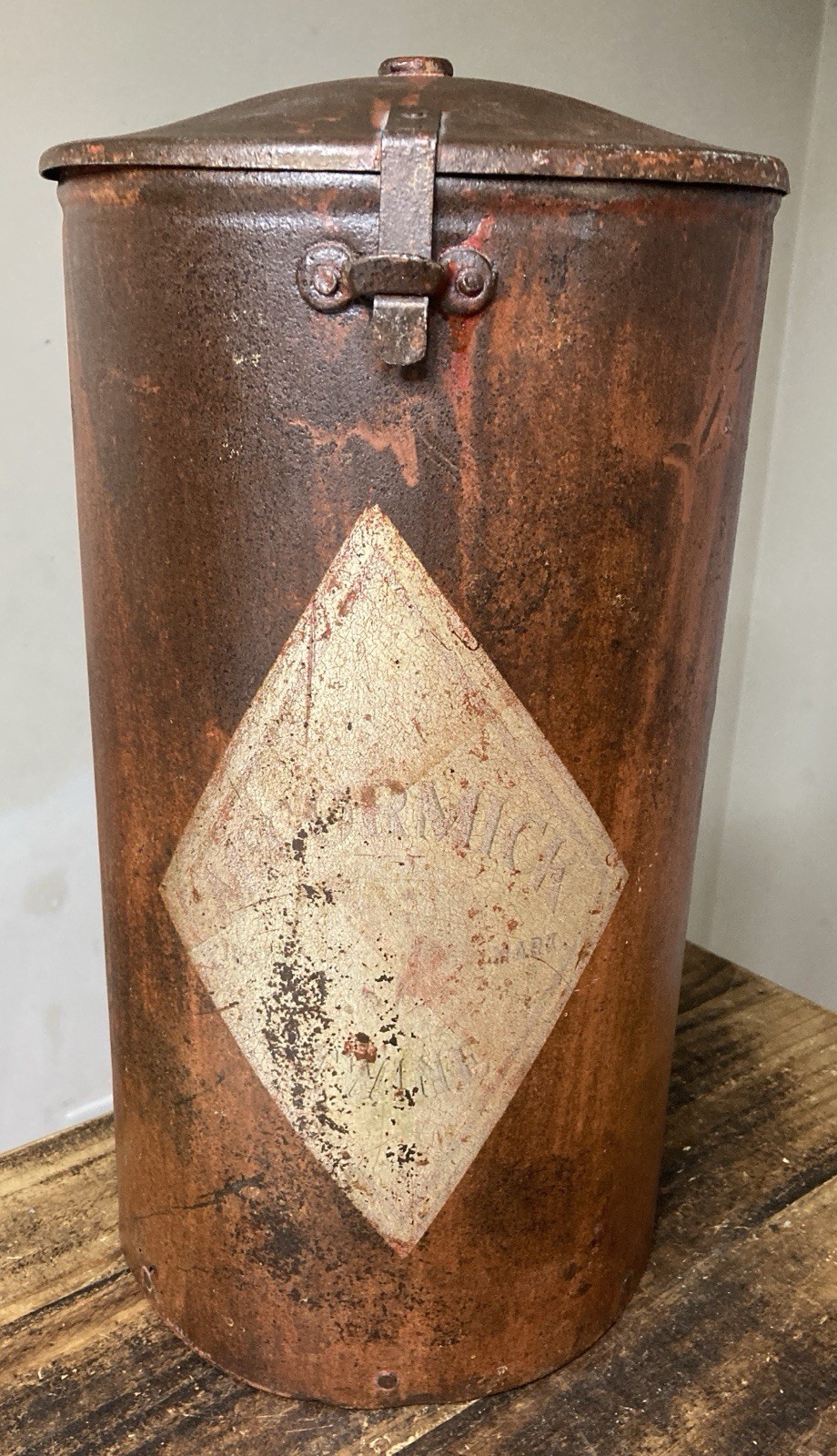 VERY RARE McCormick Twine Grain Binder Feeder Can 1800&rsquo;s Antique HARD TO FIND