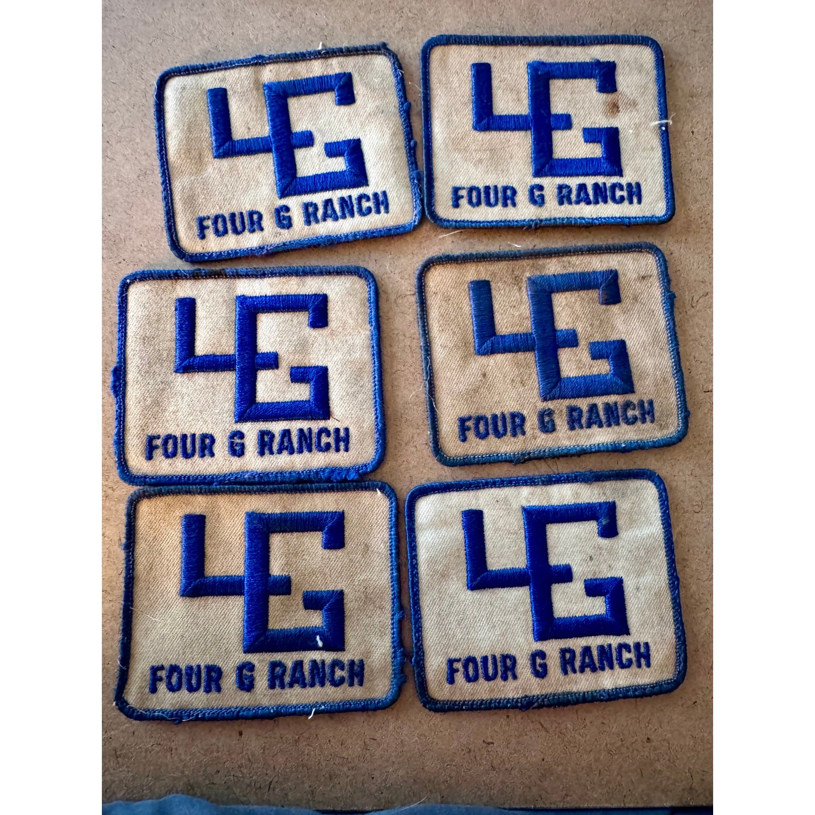 Vintage Four G Ranch Embroidered Uniform Patch Blue White 3.5 x 2.5