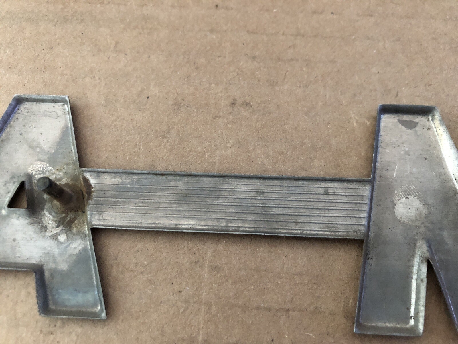 Vintage IH FARMALL Tractor Aluminum Metal Emblem Script INTERNATIONAL HARVESTER