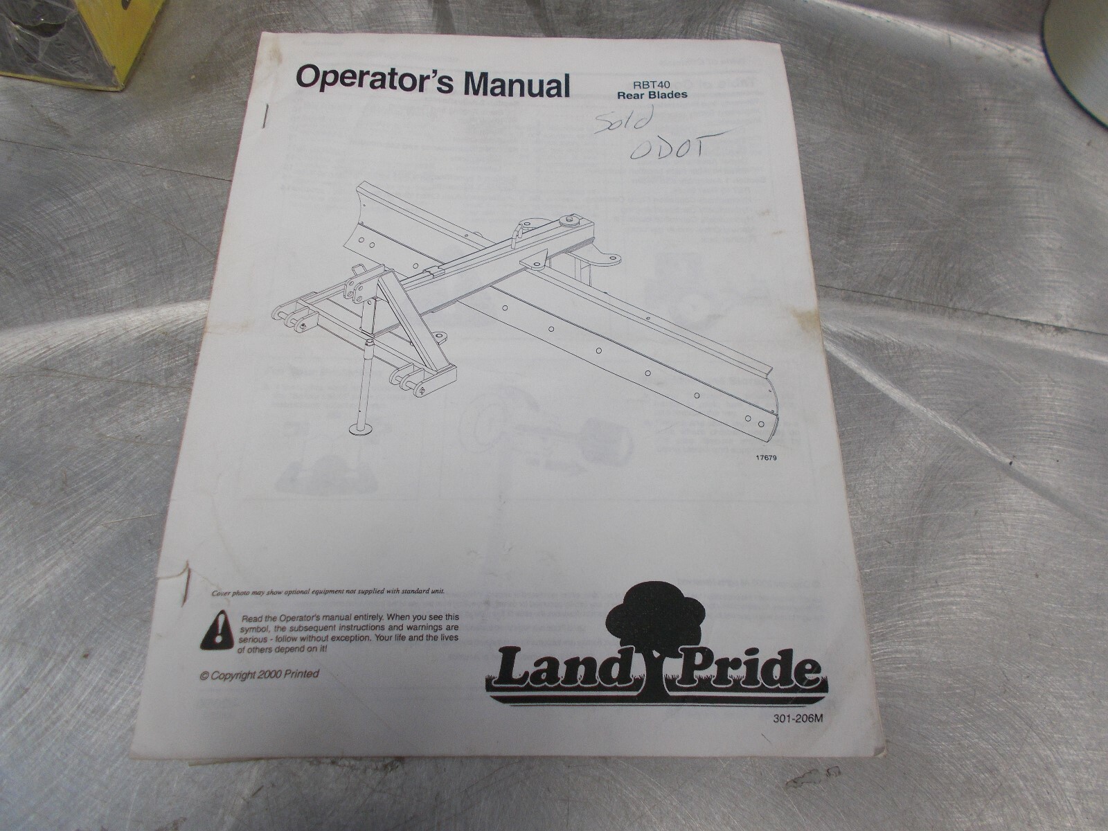 Land Pride Operator&rsquo;s Manual RBT40 Rear Blade
