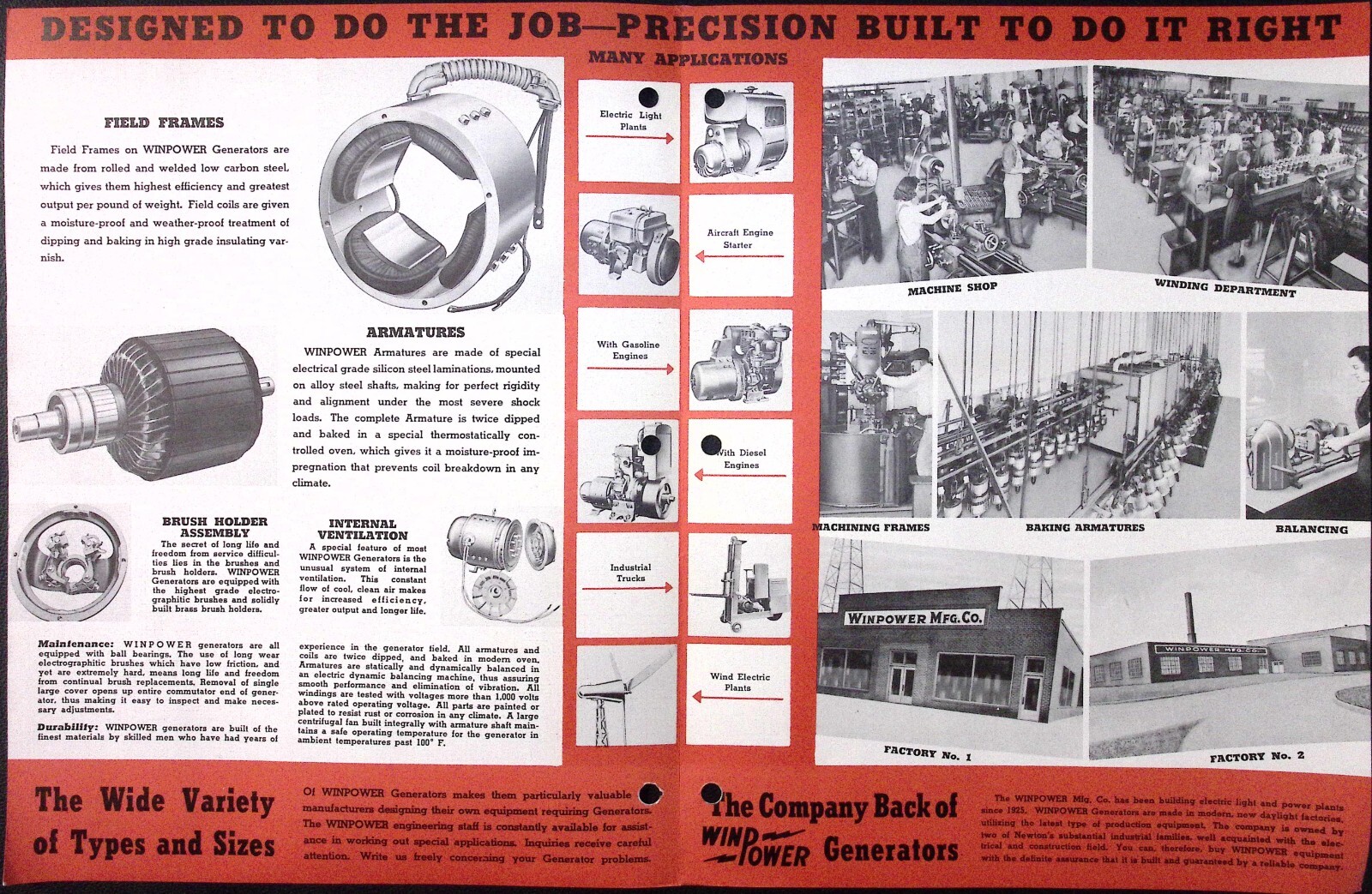 1950 WinPower Alternating & Direct Current Generators Brochure & Price List