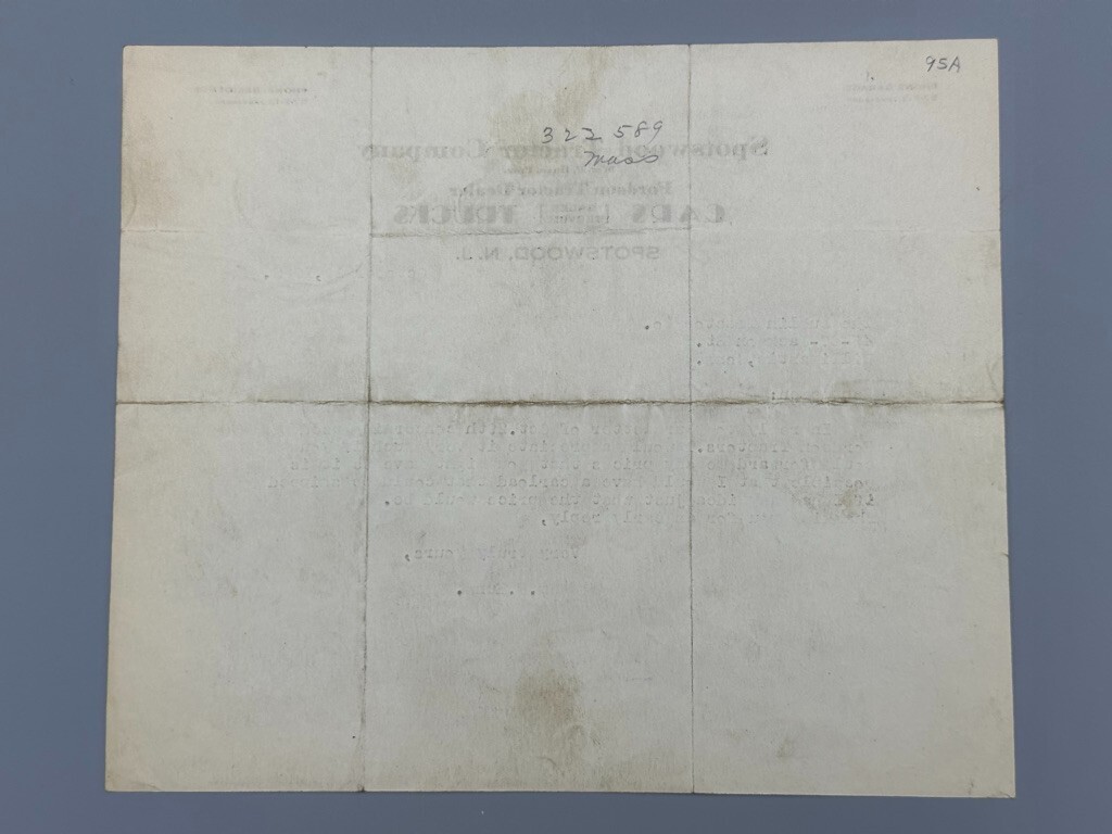 1932 FORDSON TRACTOR Farm Machinery SPOTSWOOD NJ Advertising Antique Letterhead