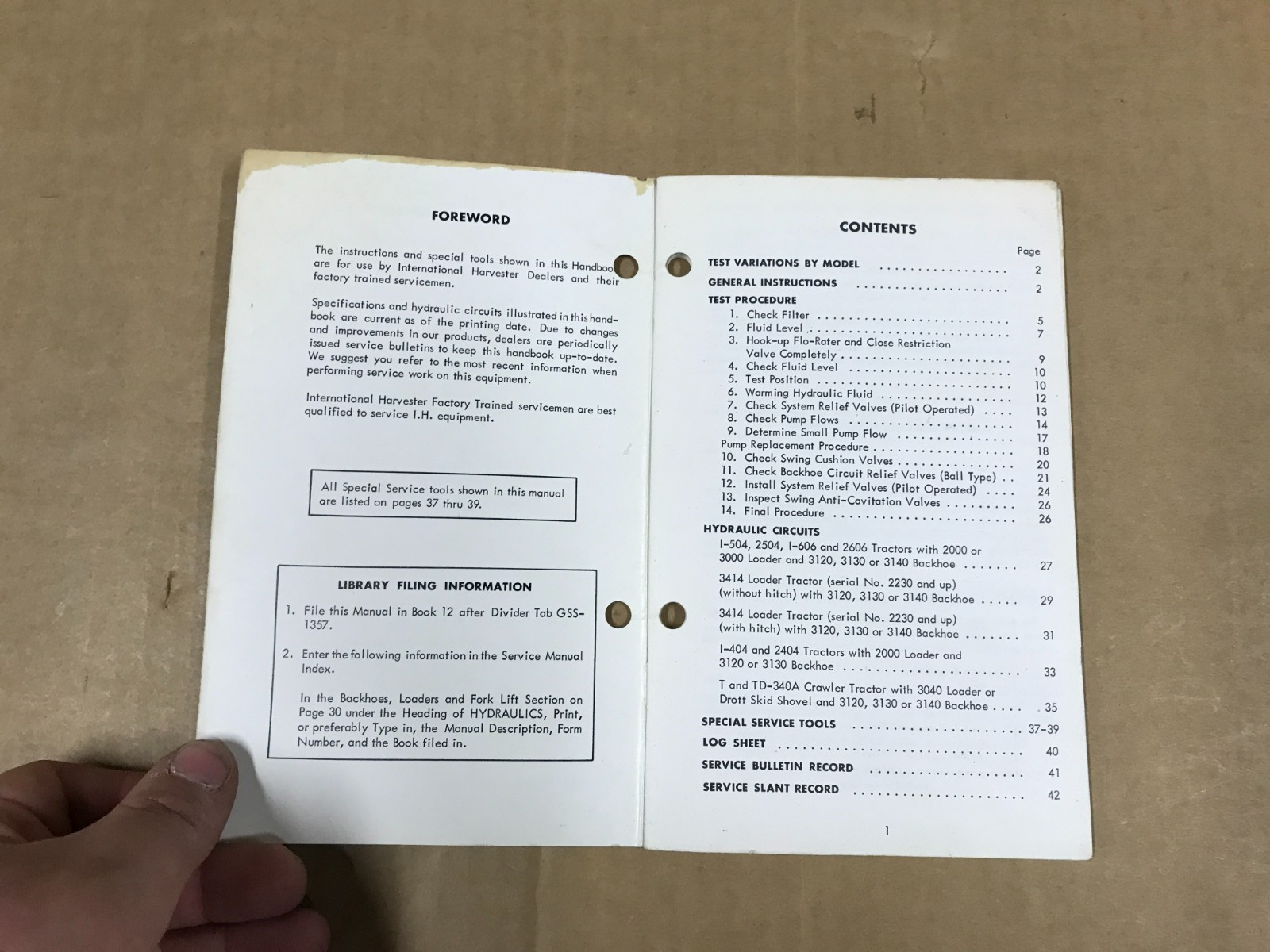 Vintage Blue Ribbon Serviceman&rsquo;s Handbook- Testing Hydraulic Systems On Backhoes