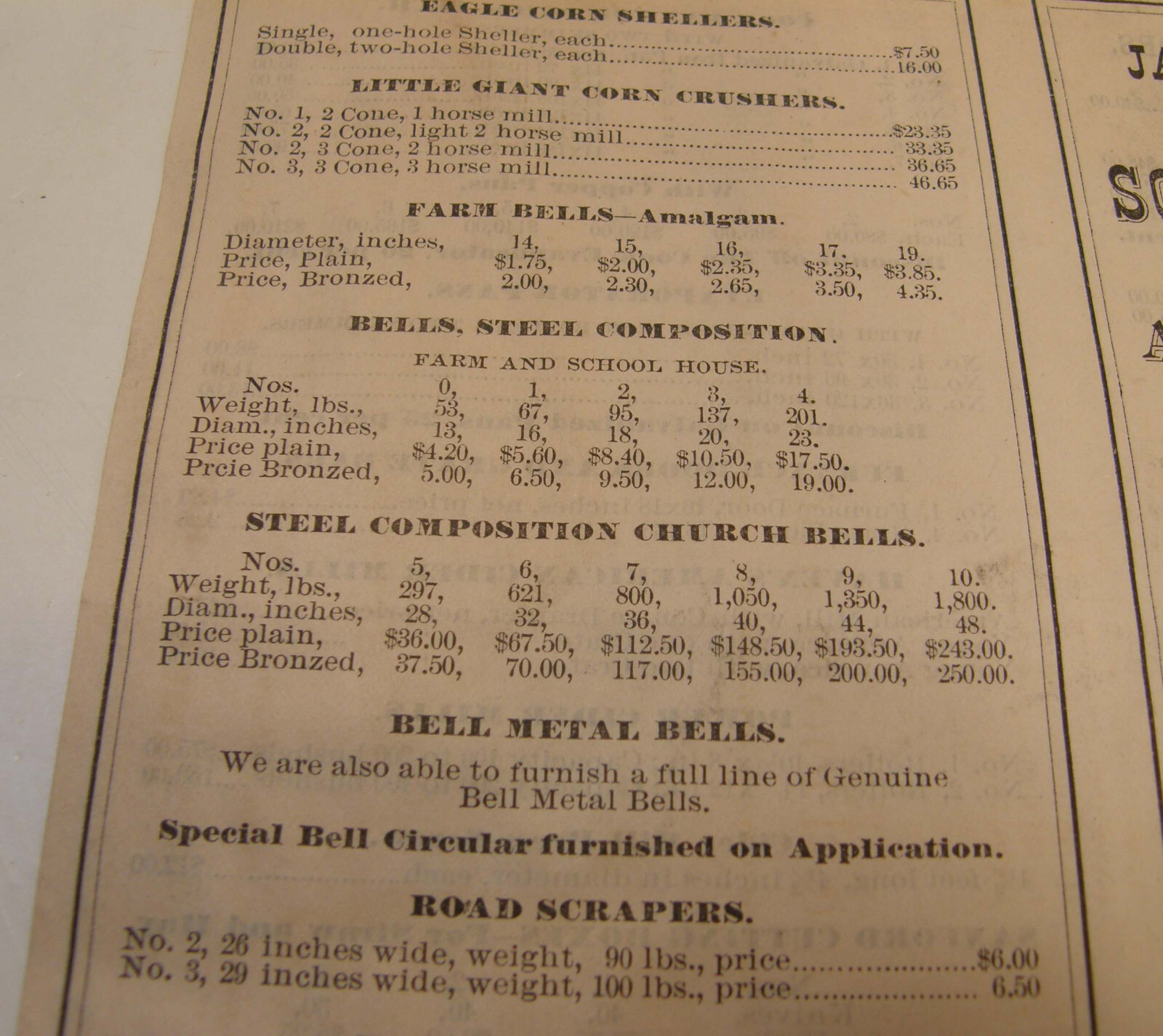 ANTIQUE 1878 AGRICULTURAL MACHINERY PRICE LIST JAMES HAVEN & CO CINCINNATI OH