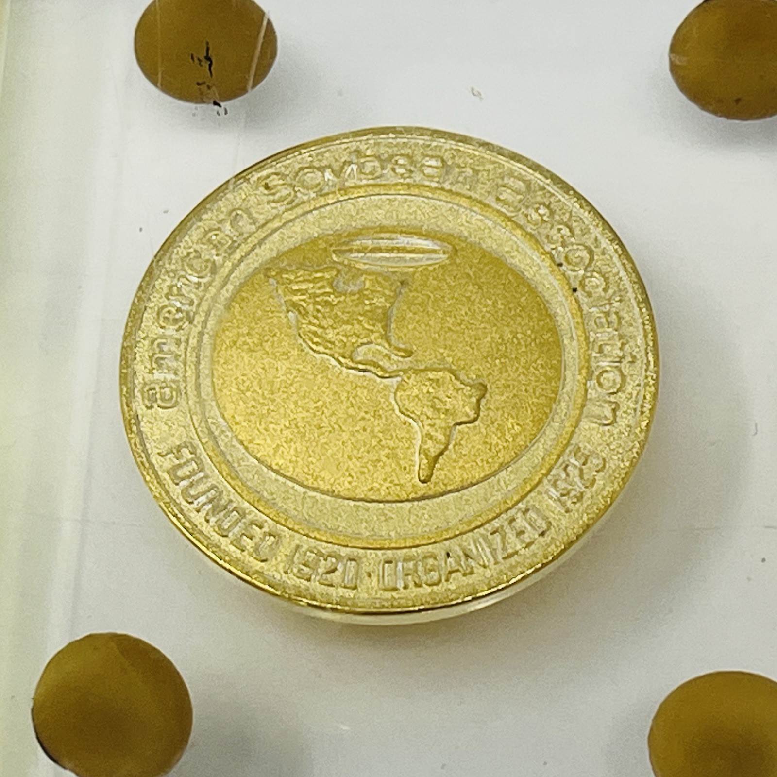 1970 American Soybean Association 50th Anniversary Acrylic Medallion Display