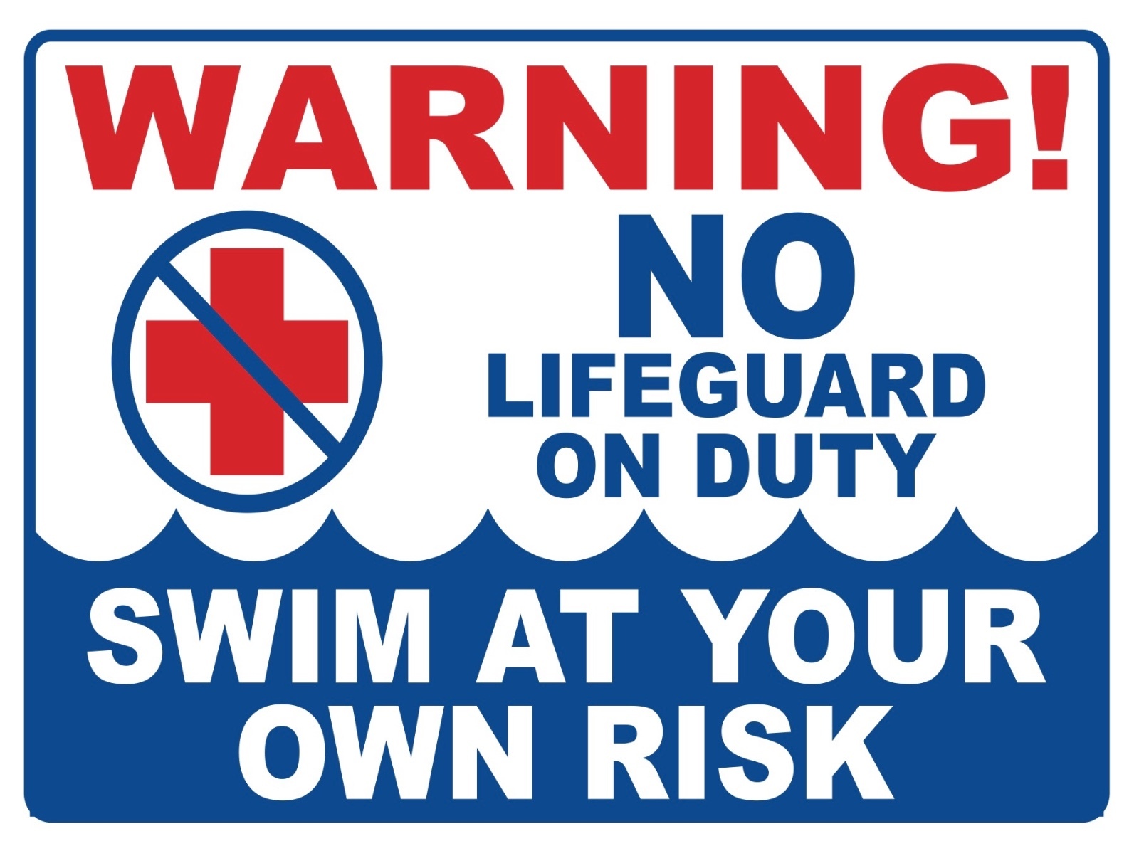 NO LIFE GUARD ON DUTY – SIGN- #PS-511/12…LARGE
