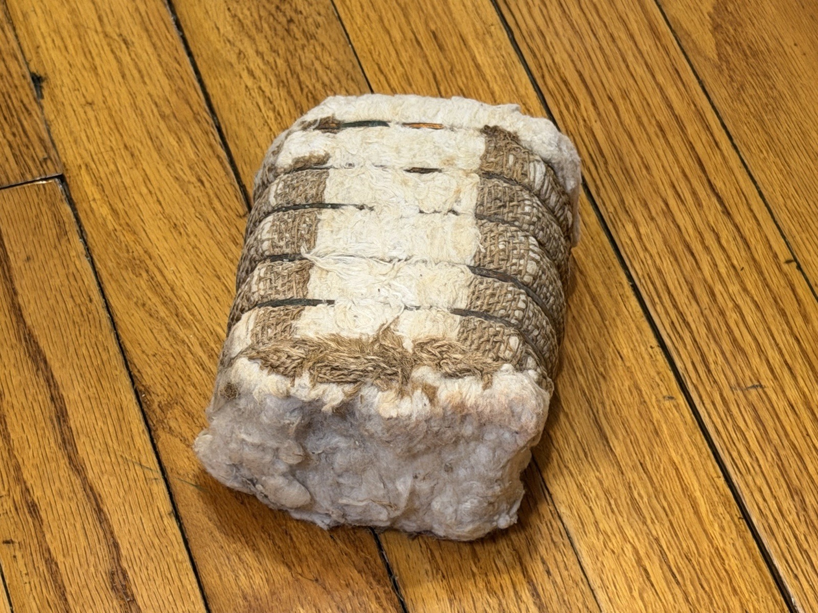 Vintage Miniature Texas Cotton Bale – 5.5&Prime; Real Cotton & Burlap Display Replica