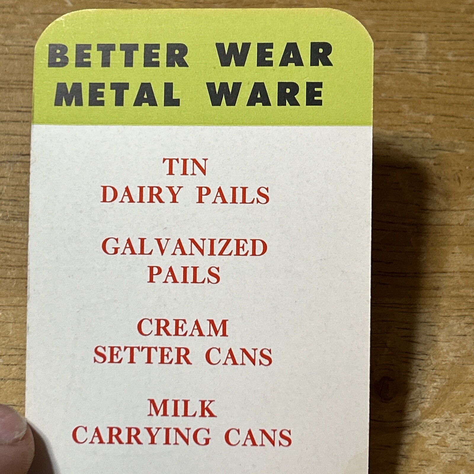 BEHRENS METALWARE Galvanized Steel Advertising Pocket Book Winona Minnesota