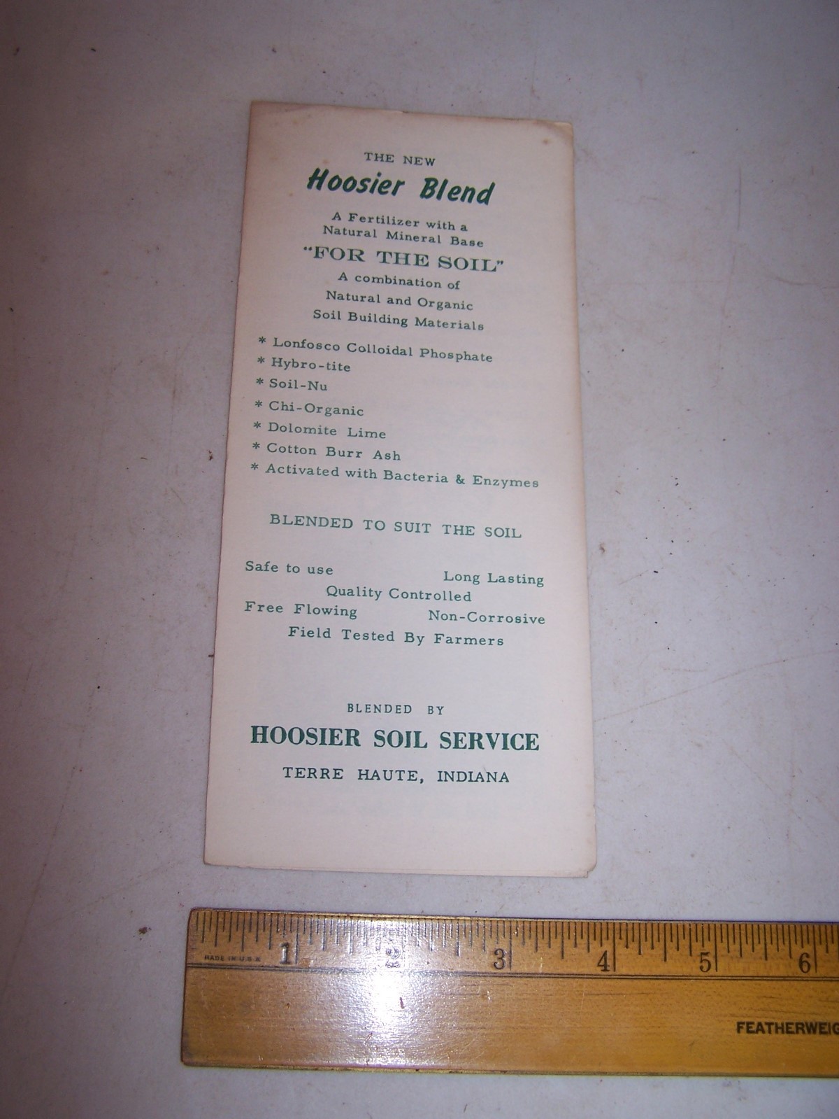 HOOSIER SOIL SERVICE Terre Haute Clinton Indiana ELBERT PETE GOSNELL Fertilizer