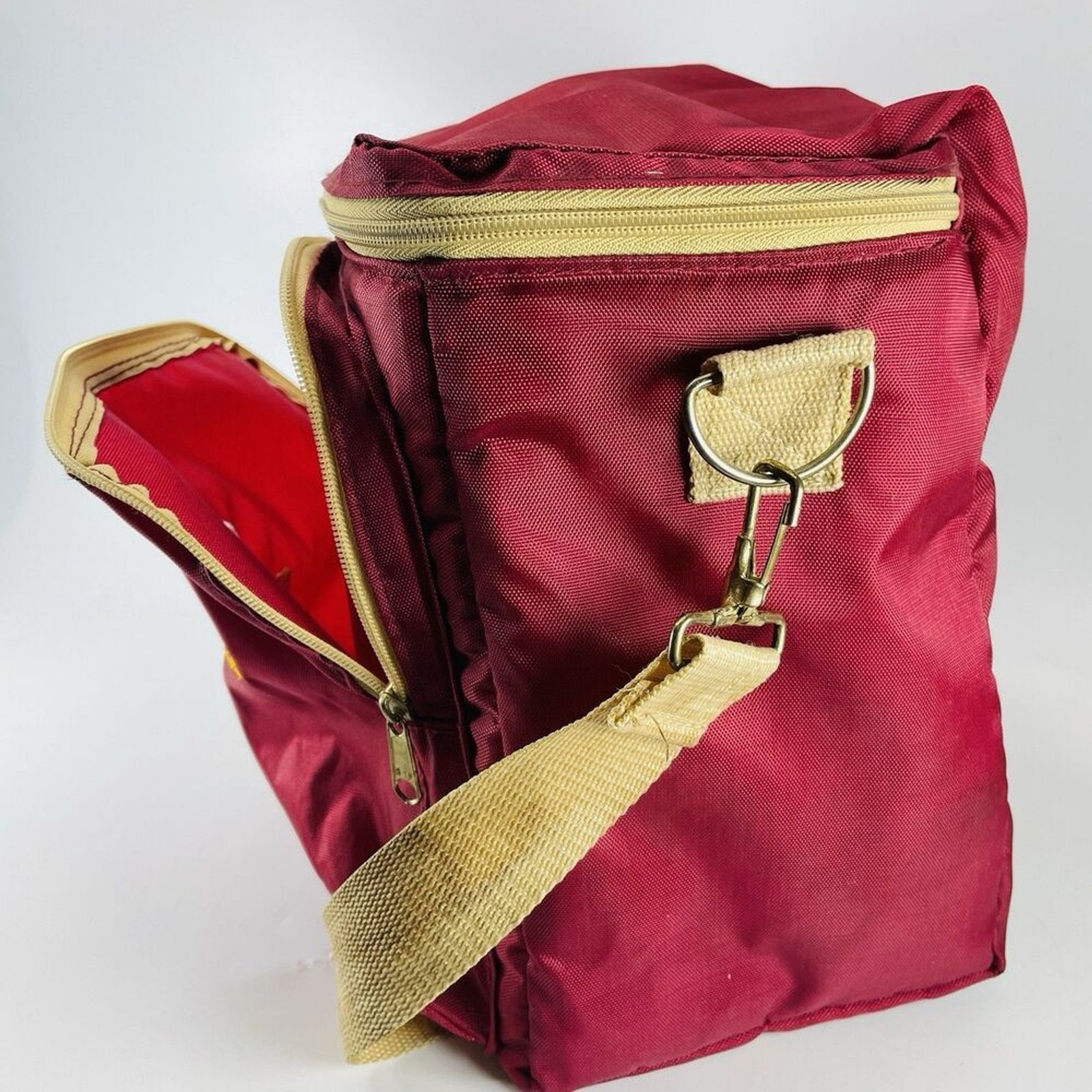 Vintage Stauffer Seeds Insulated Red Lunchbox Lunch Cooler Shoulder Bag