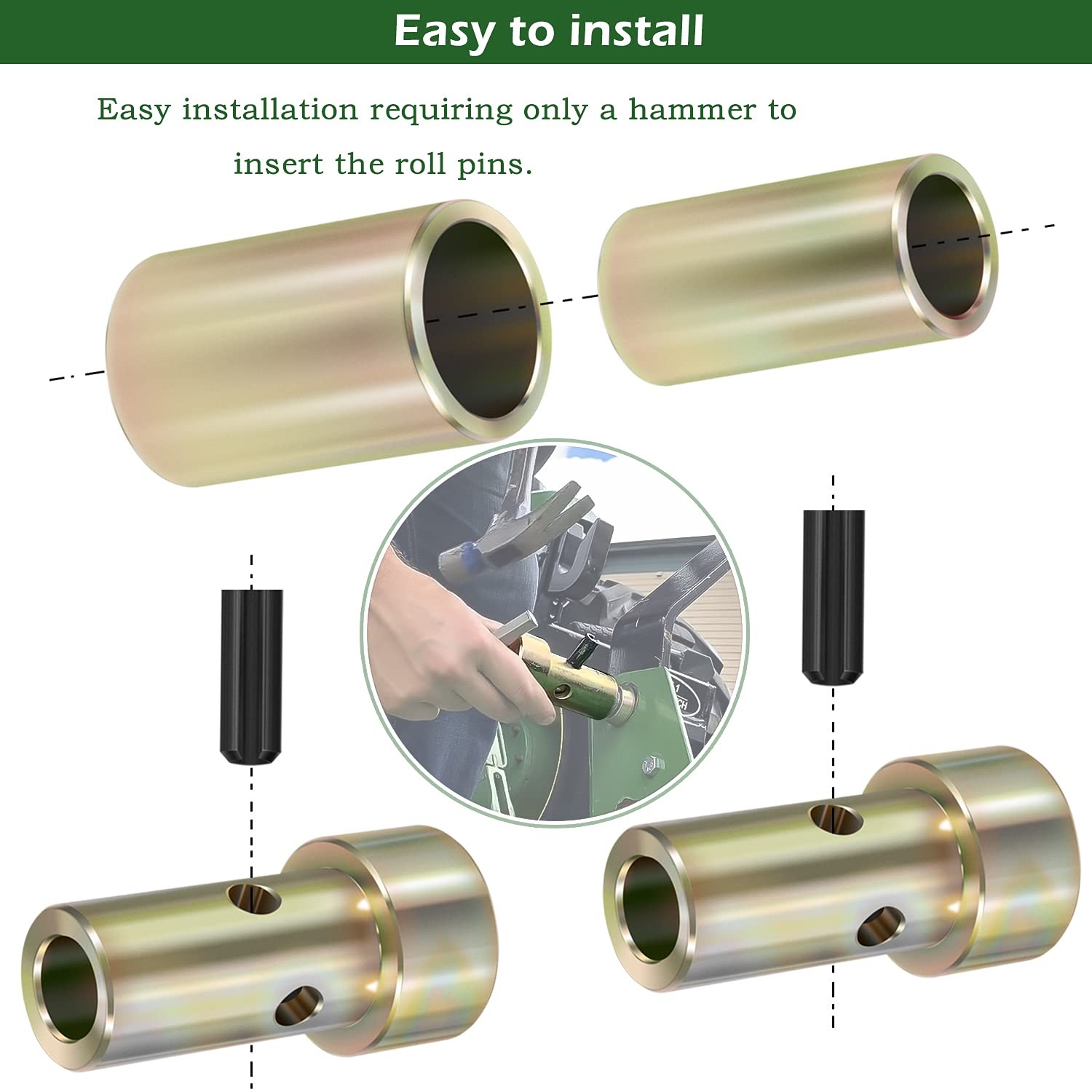 Quick Hitch Adapter Bushings Kit For Category 1 3Point Tractors Heavy Duty Stee