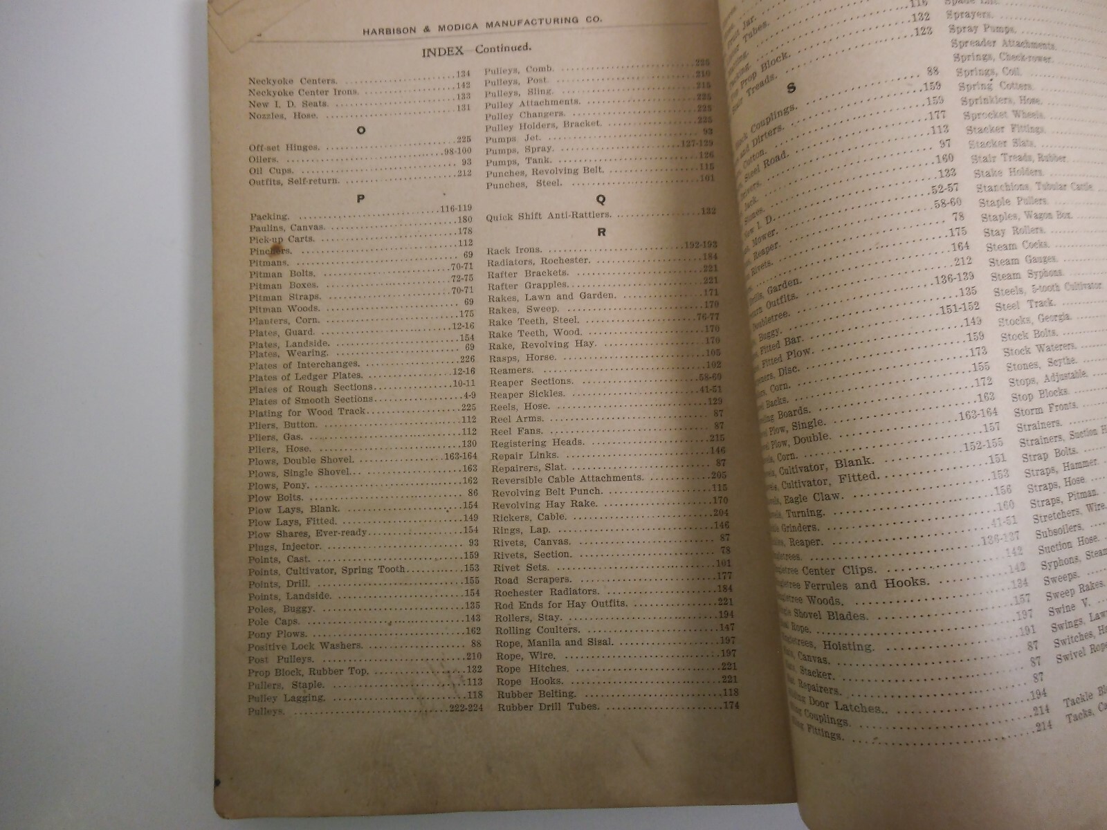 Antique Farm Equipment Manufacturer Catalog Original, Harbison & Modica, 1904