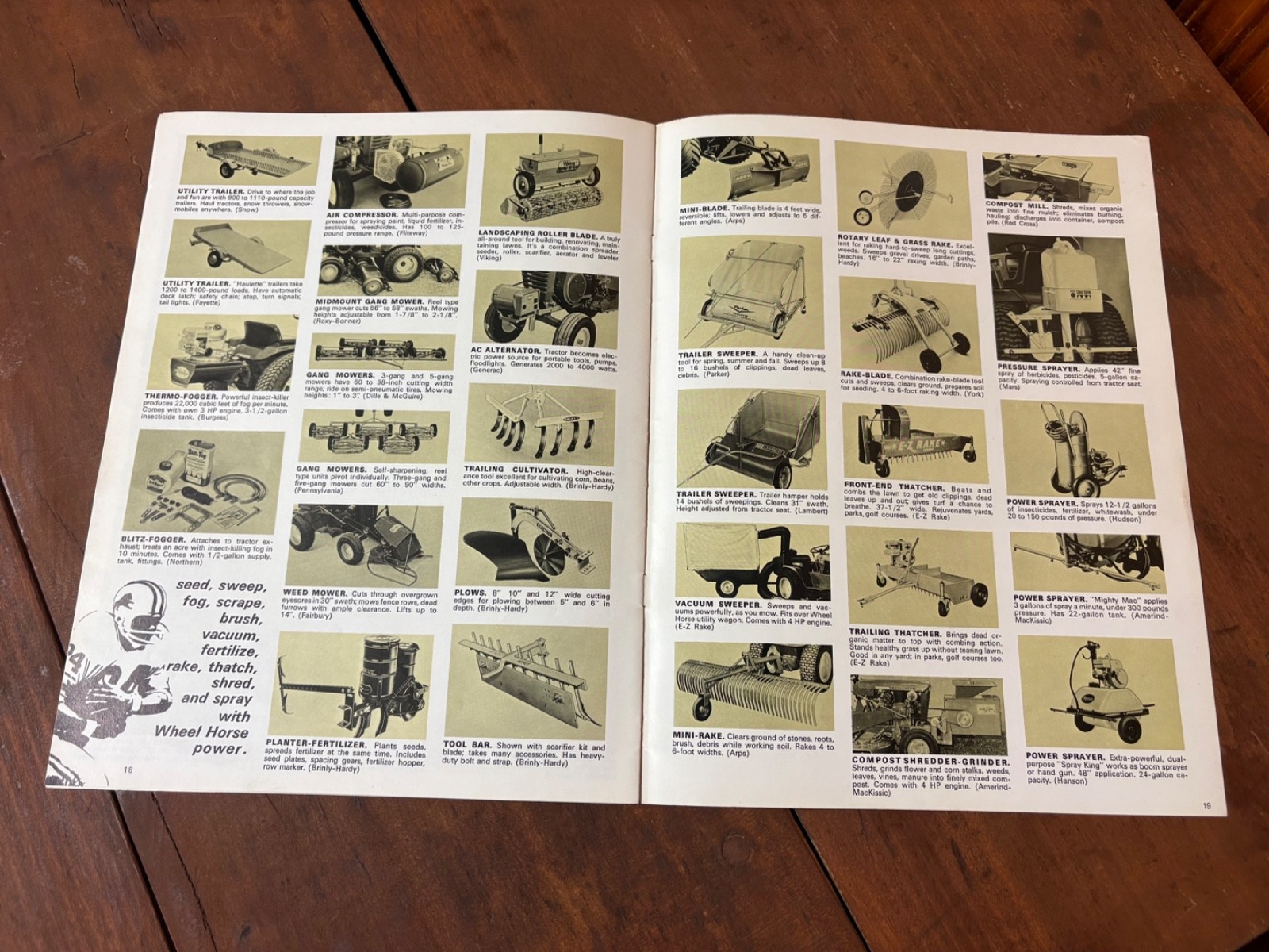 1970 Wheel Horse Garden Tractors Brochure NFL GT-14 Electro 12 Charger 10 12