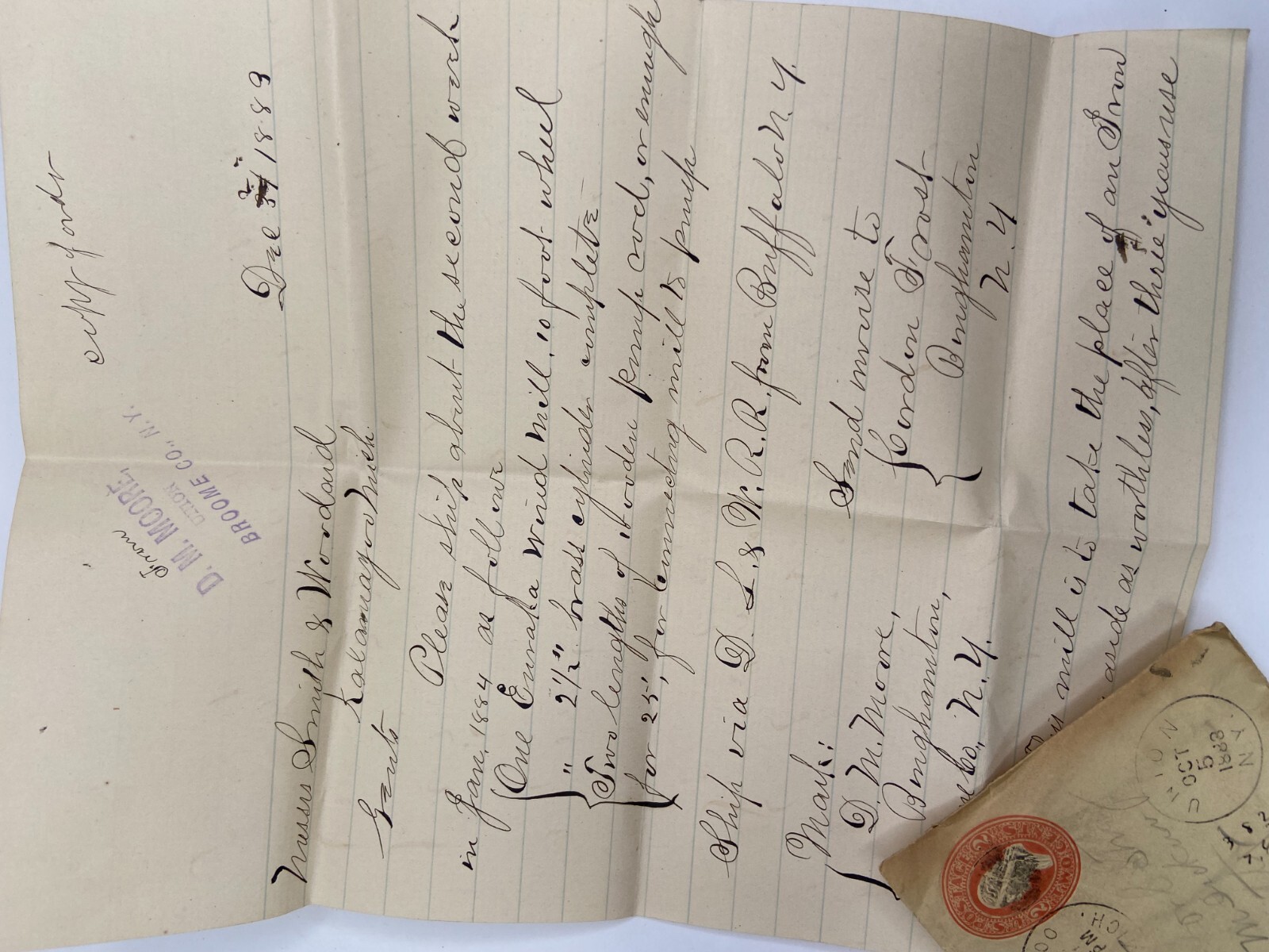 RARE ARCHIVE Letters Drawing Ephemera Smith Woodard WIND MILL Kalamazoo MI 1883