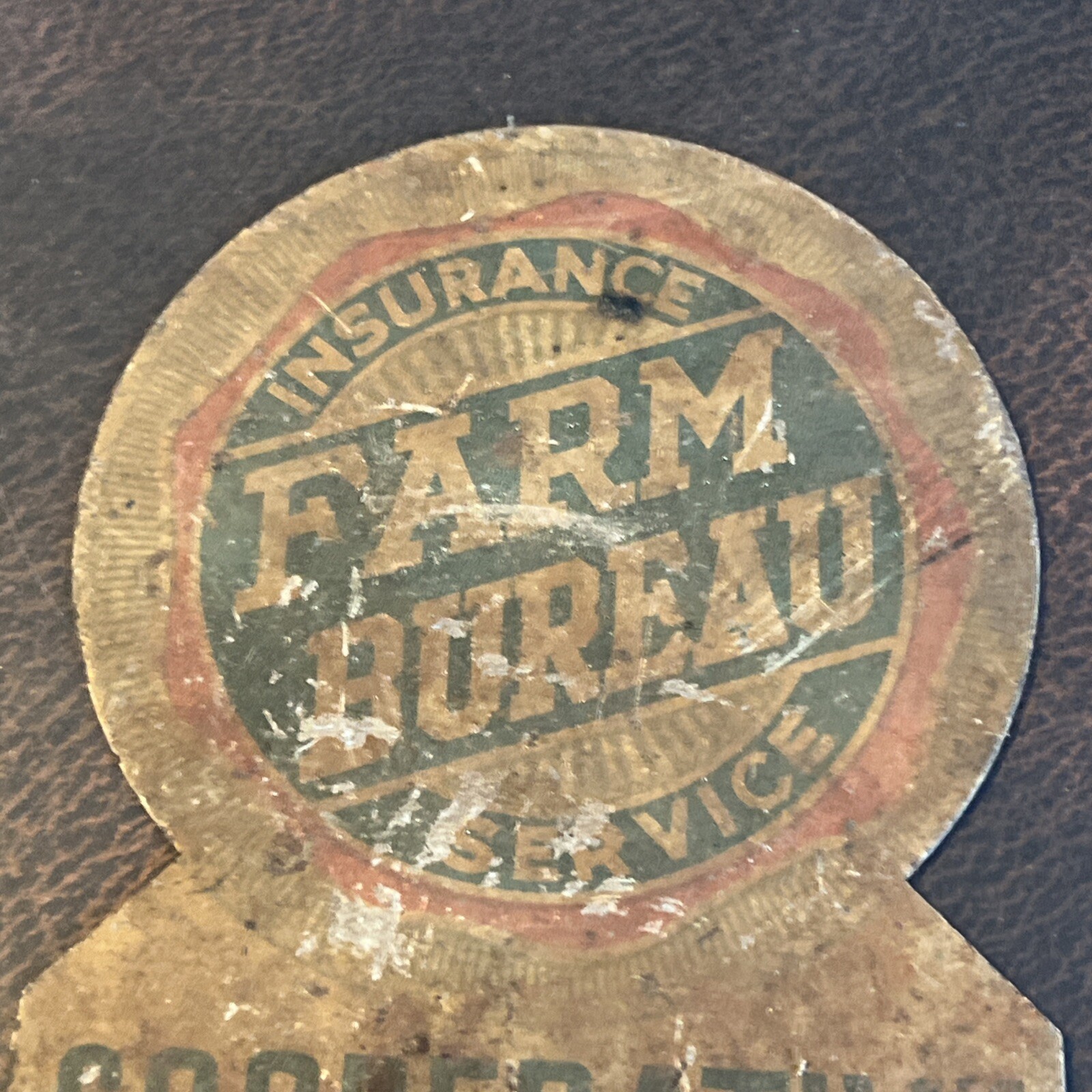 Vintage Early 1900s License Plate Topper Farm Bureau Cooperative