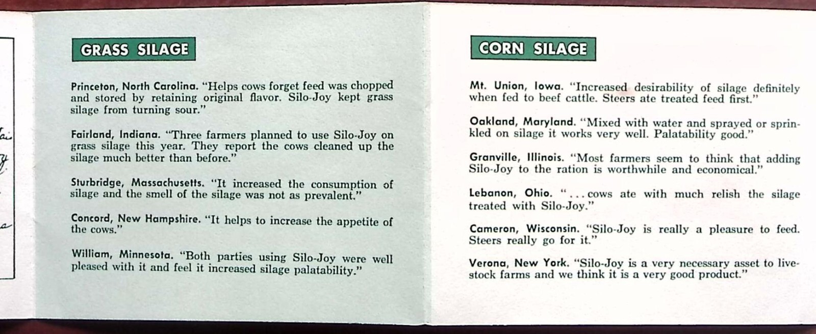1960 SILO-JOY PRODUCTS MAR-GRO SUPPLY CO LANCASTER PA FOLD OUT ADVERTISING Z6546