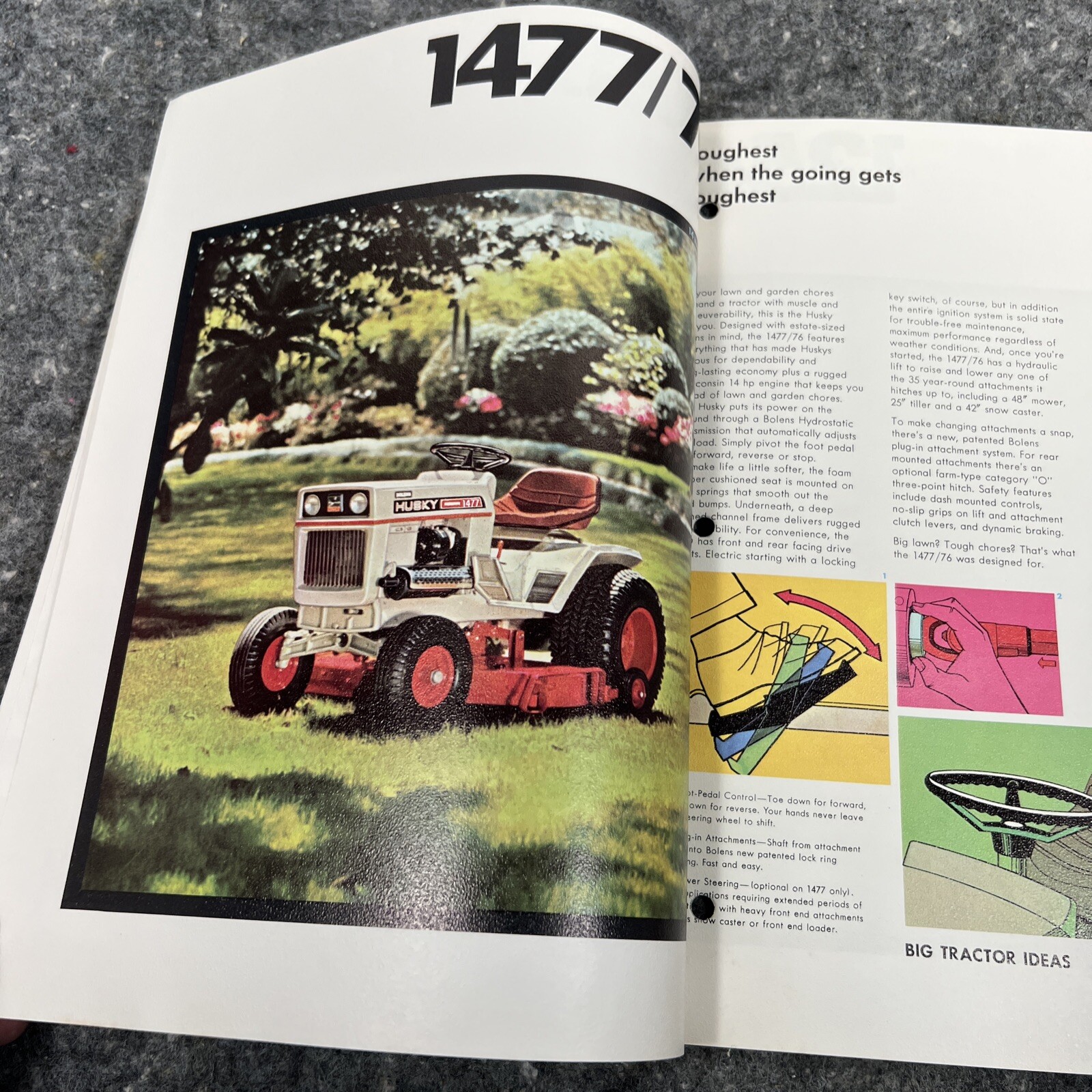 Bolens Husky Big Tractor Full Color Brochure 1886 1477 1476 1256 1054 853 813