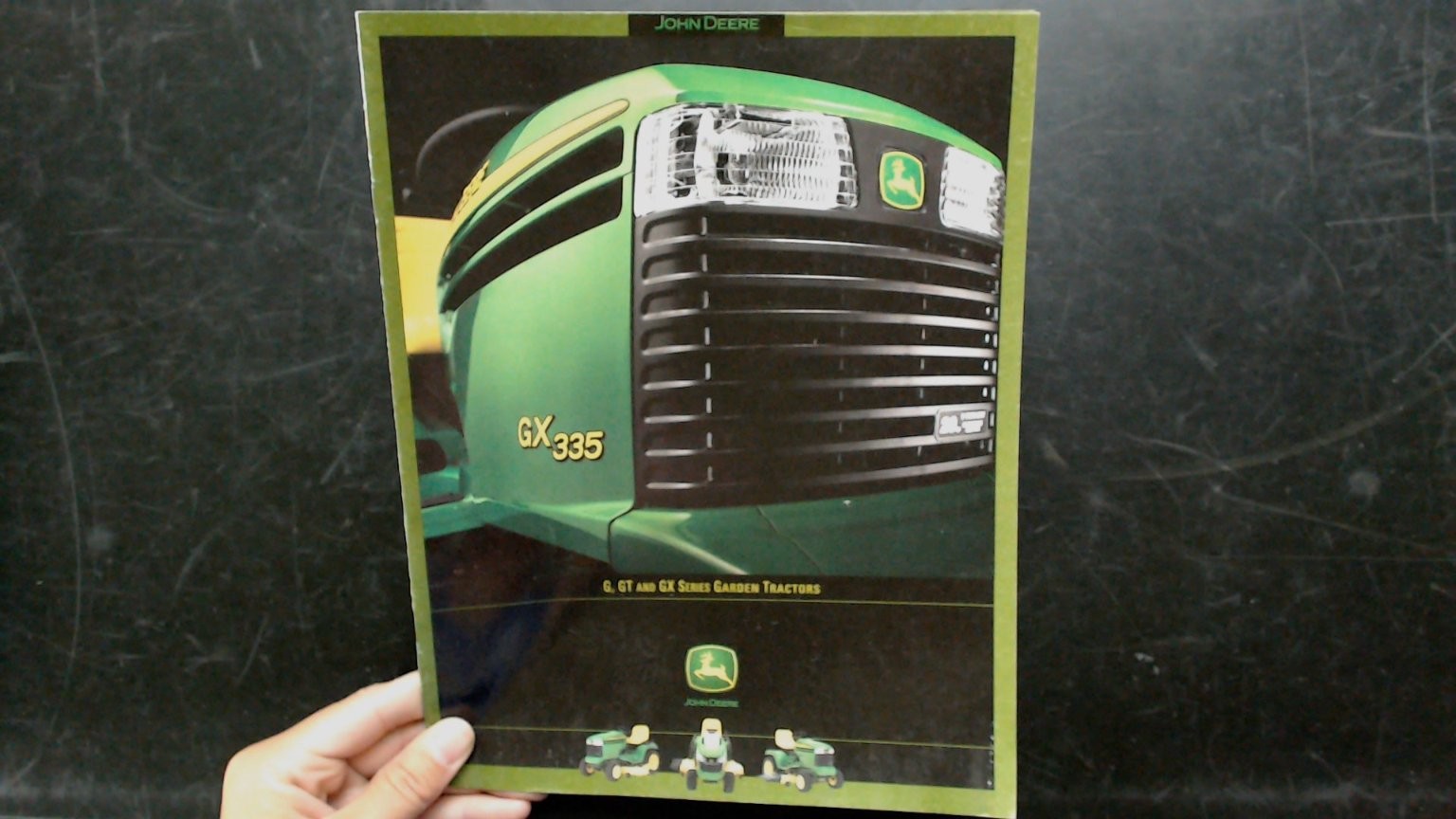 John Deere GX335 Garden Tractor Brochure Vintage 1990s Green Yellow