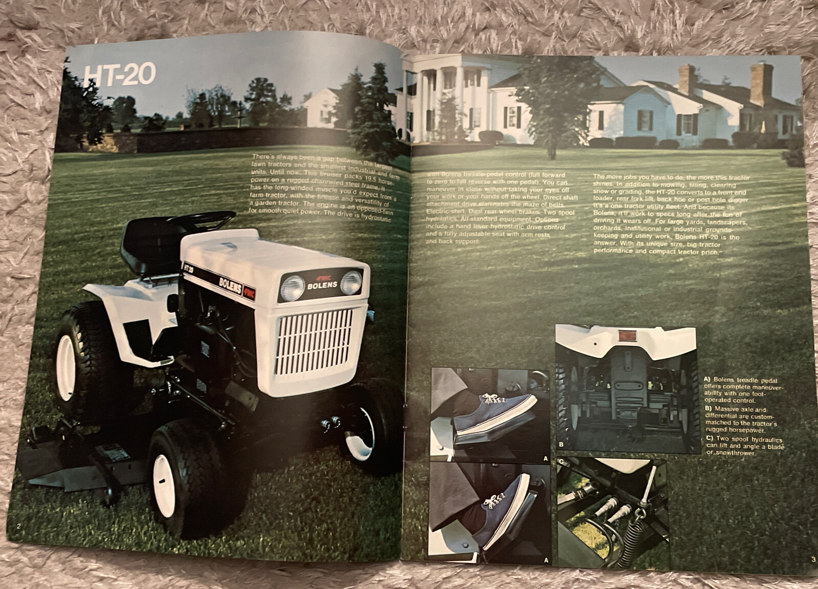 BOLENS LAWN GARDEN TRACTOR HT 20 QT QS 16 H 14 G 10 8 sales brochure