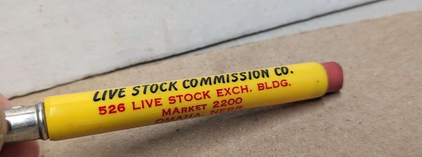 Vintage Corn Belt Livestock Commission Co Omaha Nebraska NE Bullet Pencil