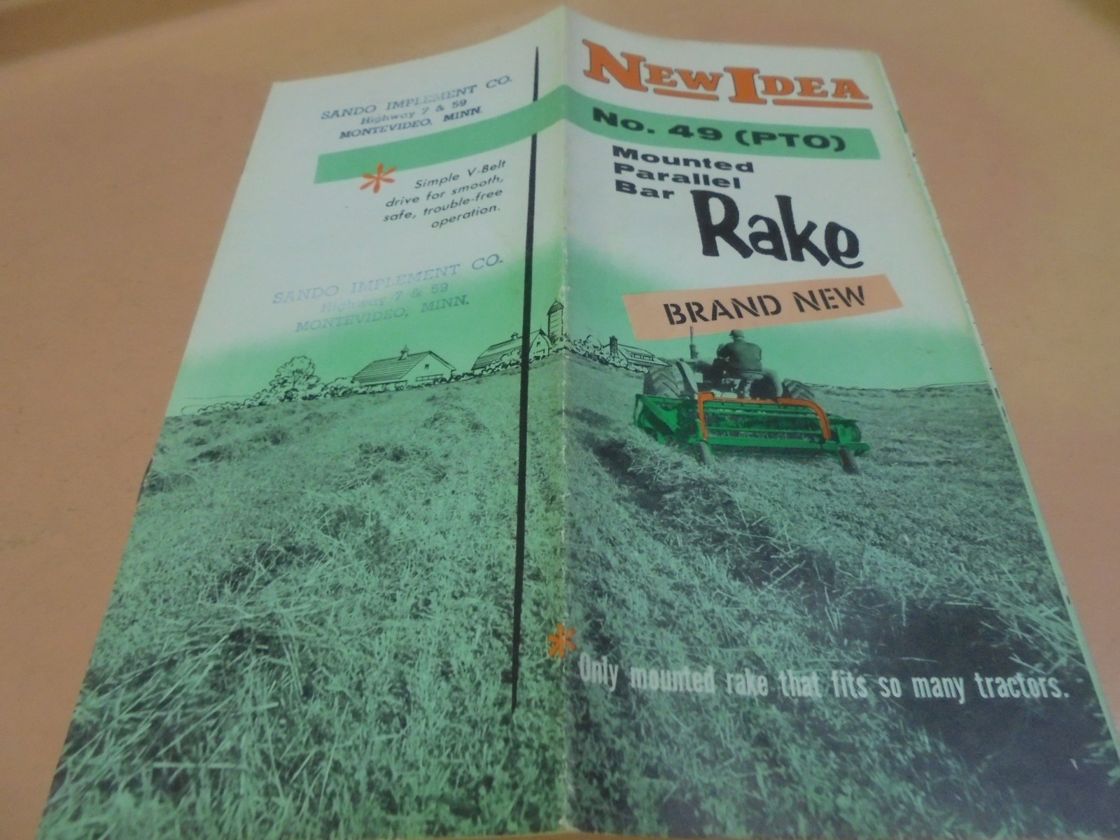 Vintage 1956 New Idea No. 49 (PTO) Rake Brochure