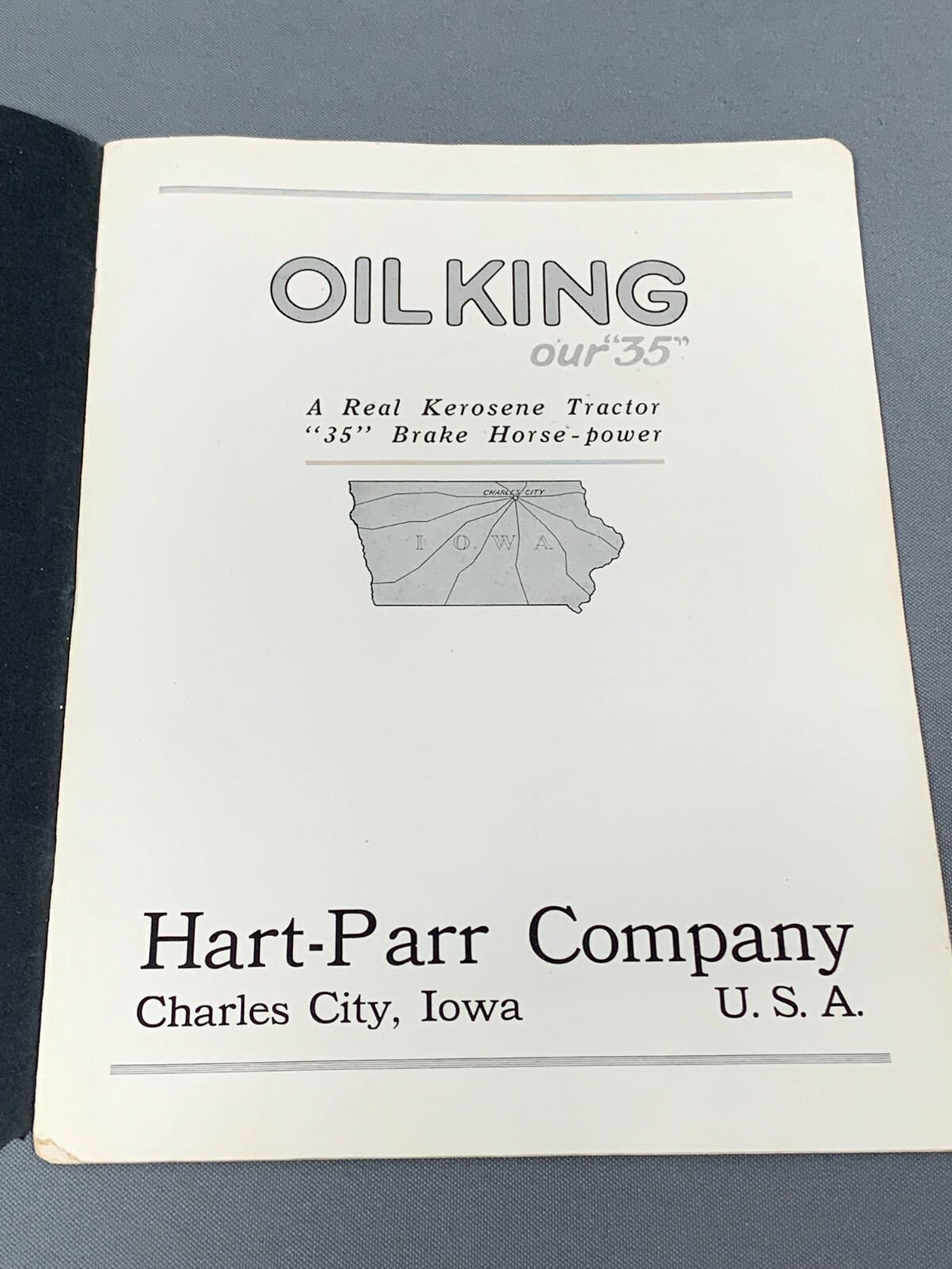 Vintage 1910&rsquo;s HART PARR OILKING 35 Prairie Tractor Sales Brochure Catalog RARE