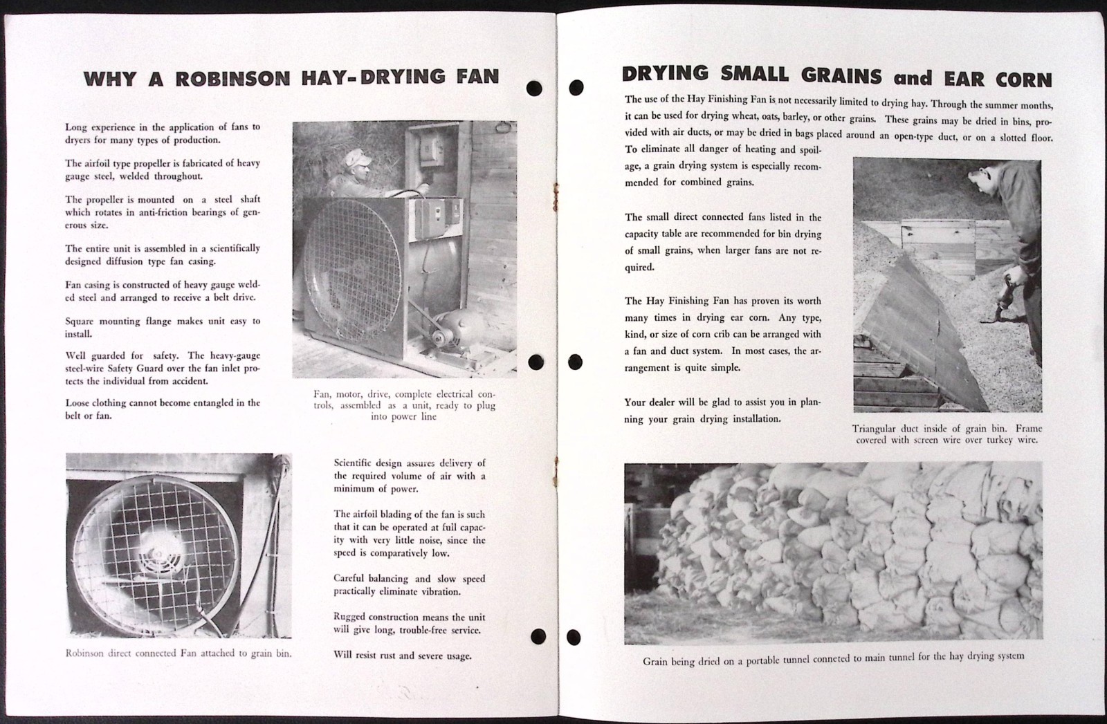 1952 Robinson Fans for Drying Farm Crops Brochure Robinson Ventilating Co
