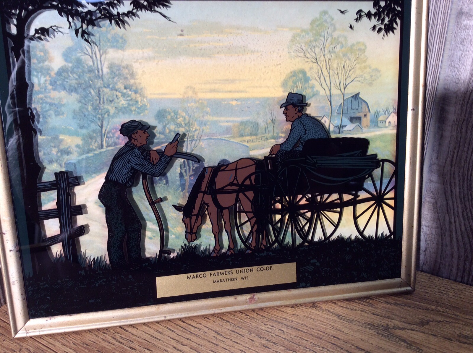 Vintage Farmers Union CO-OP Marathon Wi Advertising Promo Picture Box Pic B5