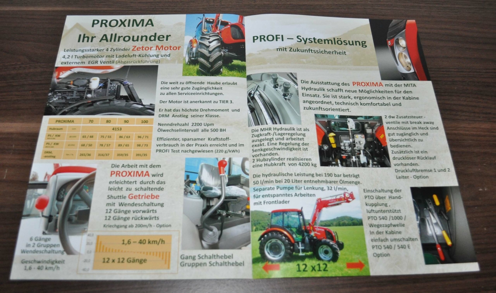 Zetor Proxima 70 80 90 100 Tractor Specification Brochure Prospekt
