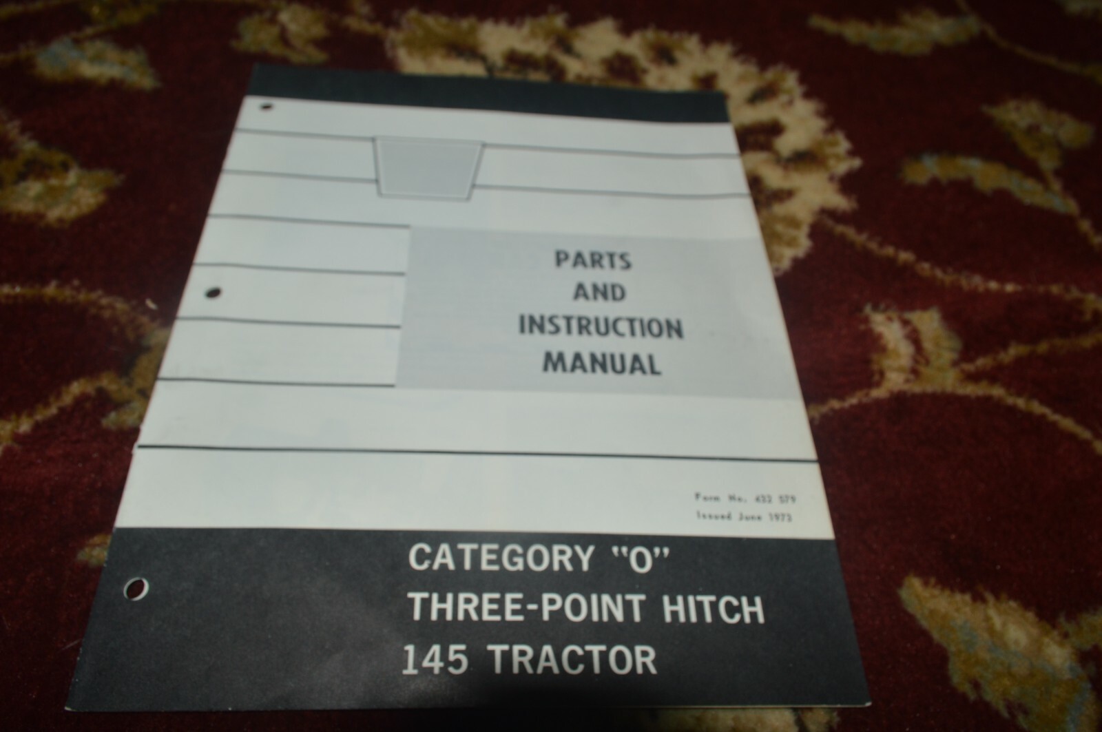 Oliver Tractor 3 Point Hitch 145 Garden Tractor Parts & Instruction Manual GVOH