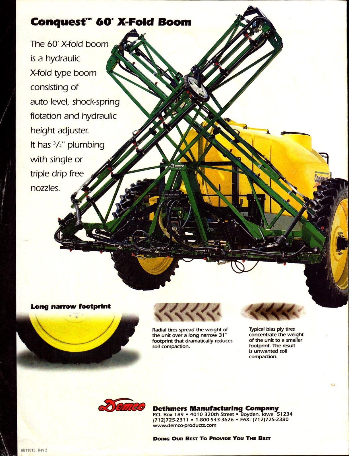 Vintage brochure Farm Machinery Demco Conquest Sprayer