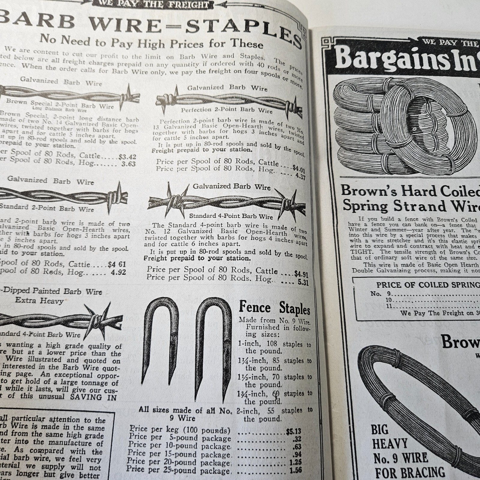 1919 Sales Catalog Brown Fence Gate Barbes Wire 96 Pages