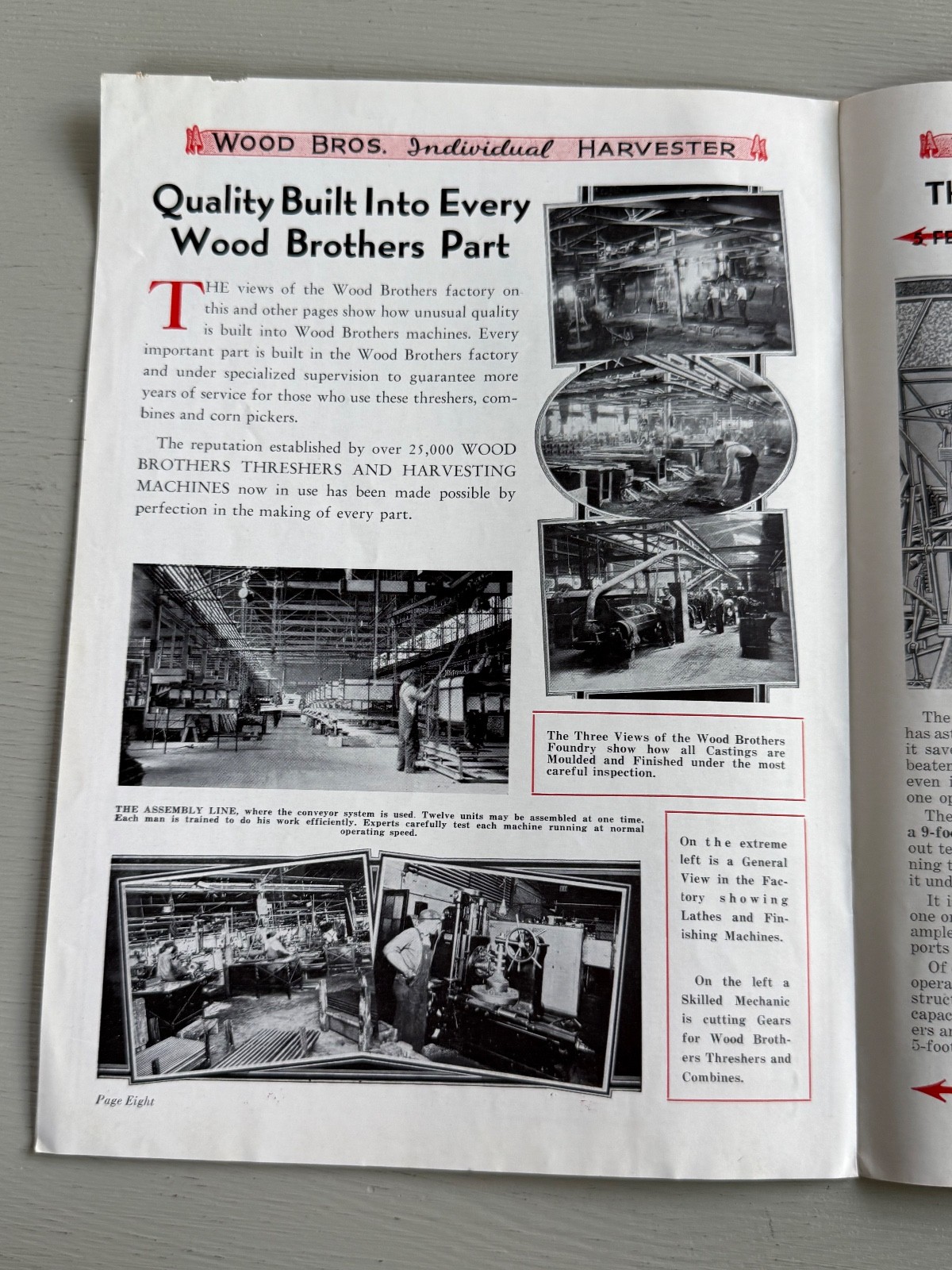 Vintage Brochure Wood Brothers Thresher Wheat Harvest Des Moines IA Farm 1938