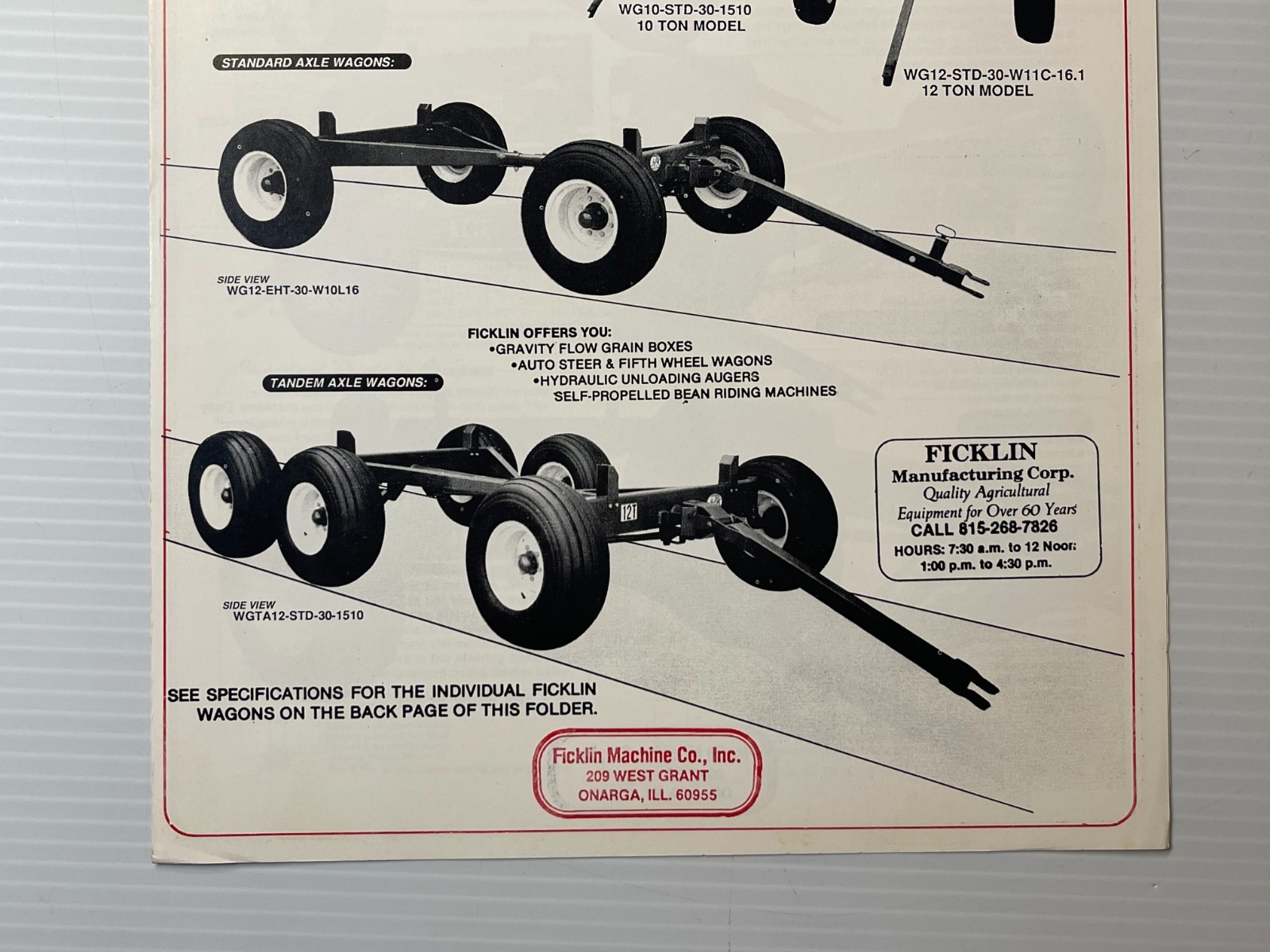 1970s Ficklin Wagons – Original Dealer Sales Brochure (Dated 1970s / 80s)