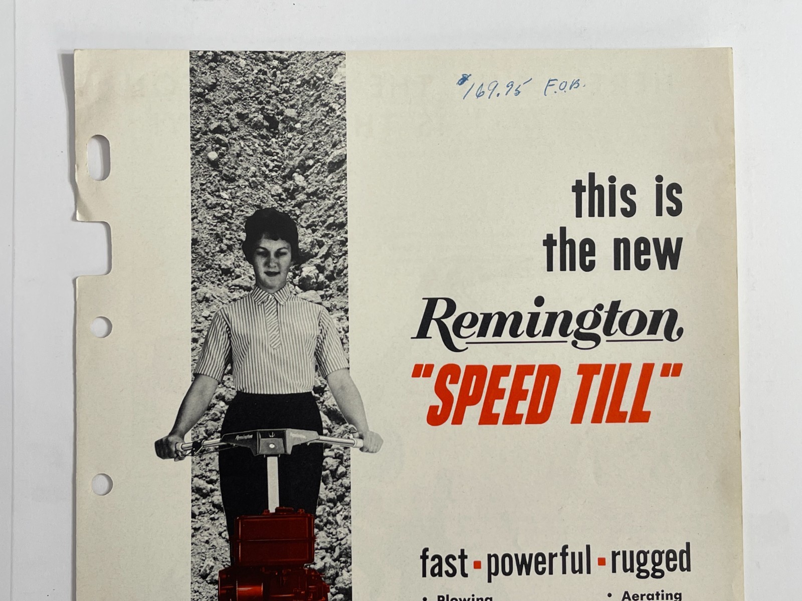 Original 1960s Remington Speed Till Rototiller Dealer Sales Brochure