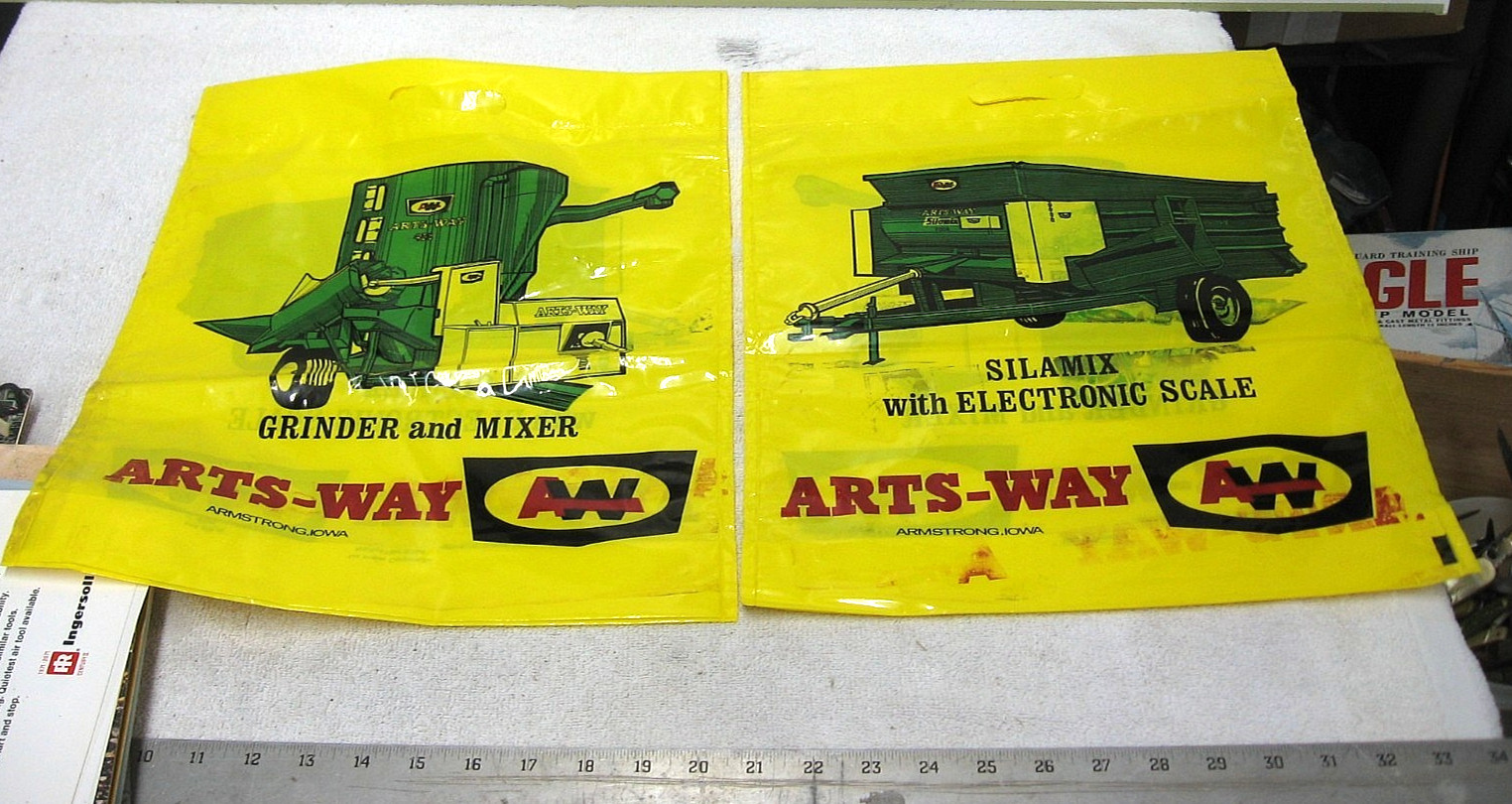 2 RARE VINTAGE 1960S 70S ARTS WAY PARTS BAGS FARM EQUIPMENT COLLECTIBLE