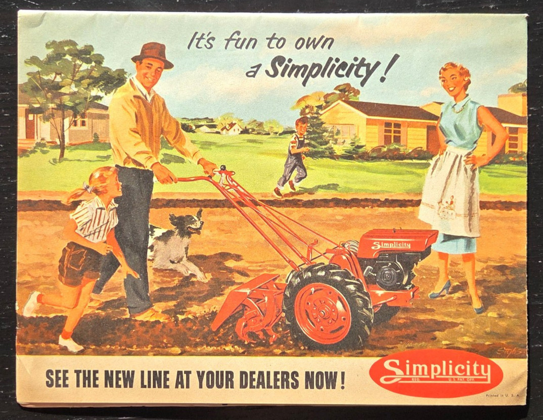 1950&rsquo;s SIMPLICITY TRACTOR&rsquo;s & ROTARY TILLER POSTER SIZE BROCHURE AWESOME!