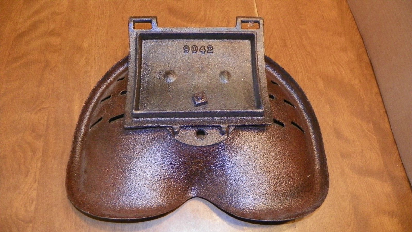 vtg madison plow co. metal tractor seat madison wis. usa about 17 » x 14 »