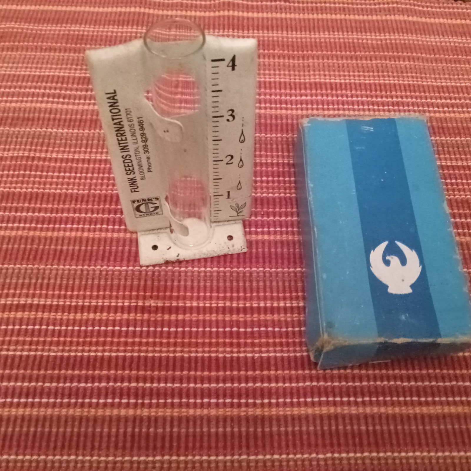 Vintage Rain Gauge Funk Seeds International Bloomington Illinois