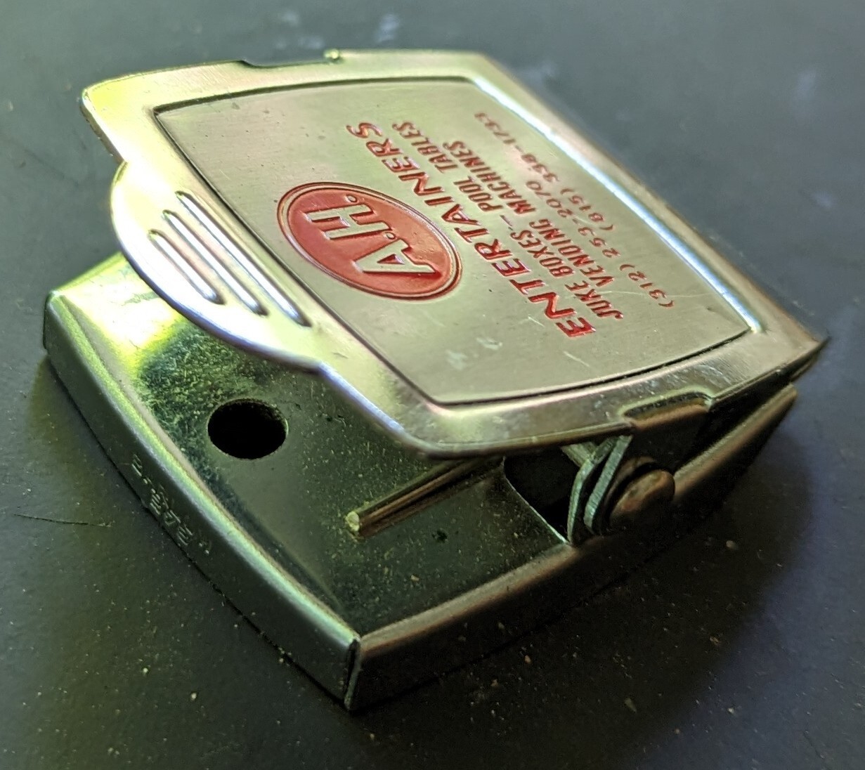 Vintage A.H. Entertainers Juke Box Vending, Advertising Refrigerator Metal Clip